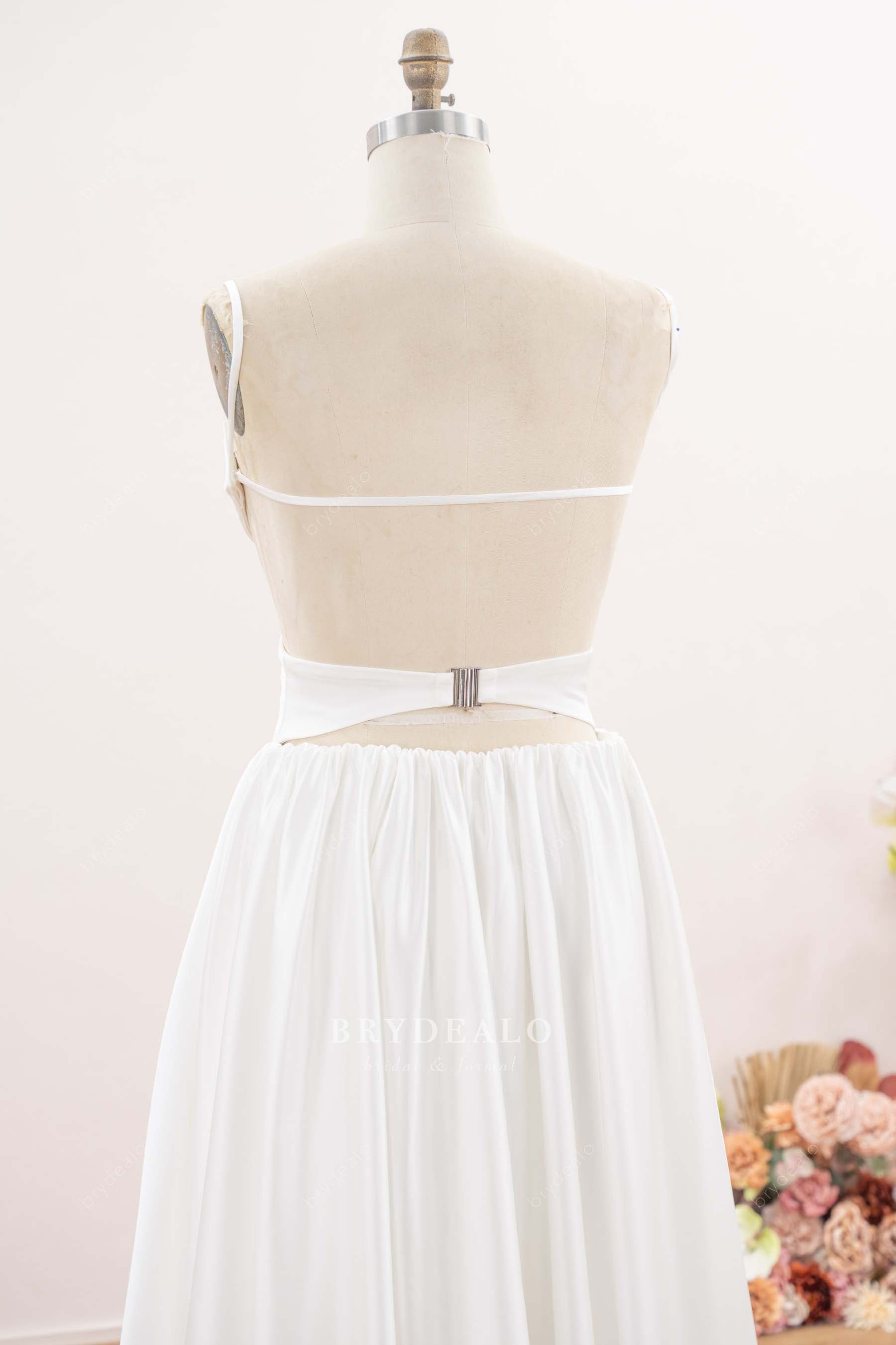 open back satin wedding dress