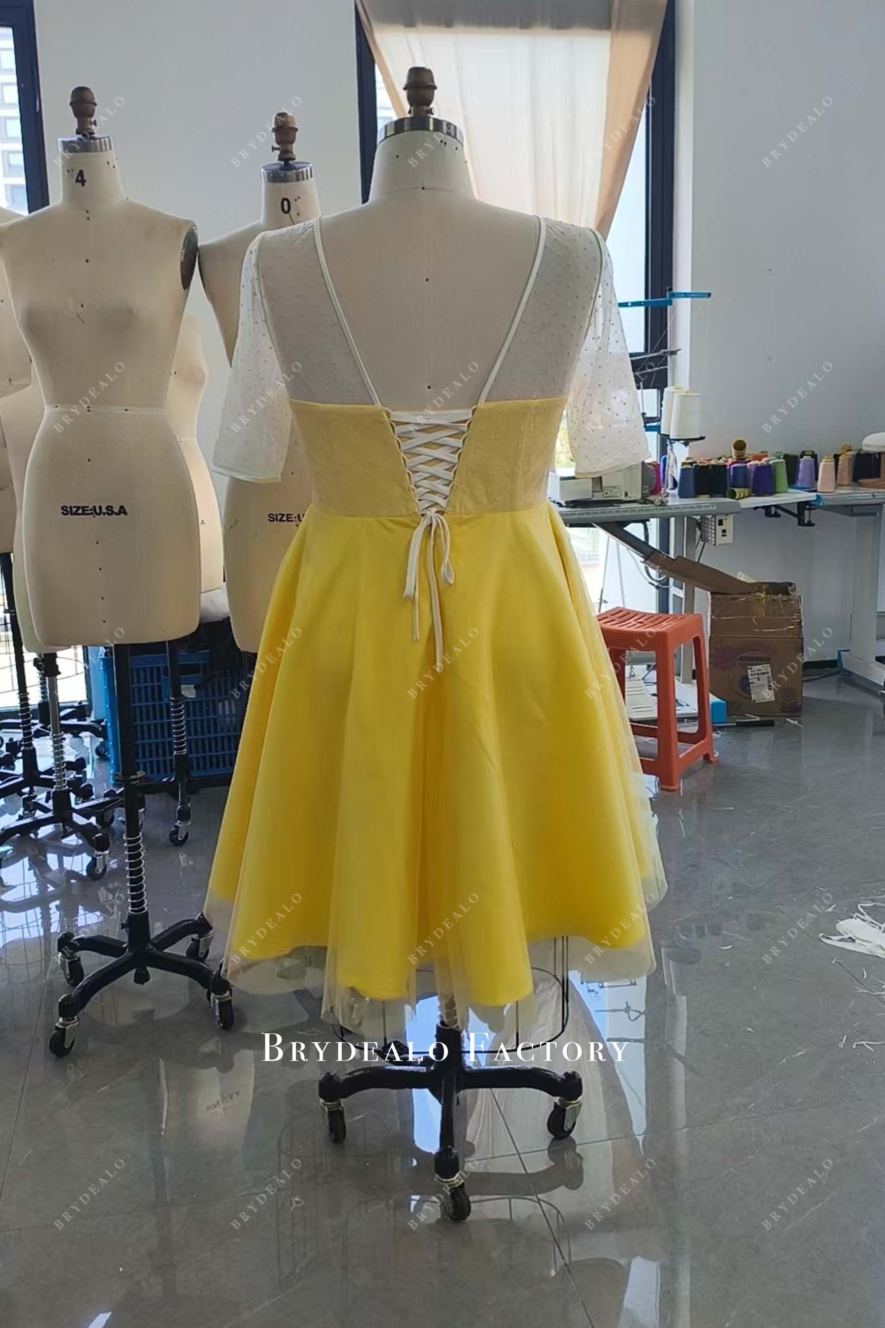 open back short bridesmaid dress