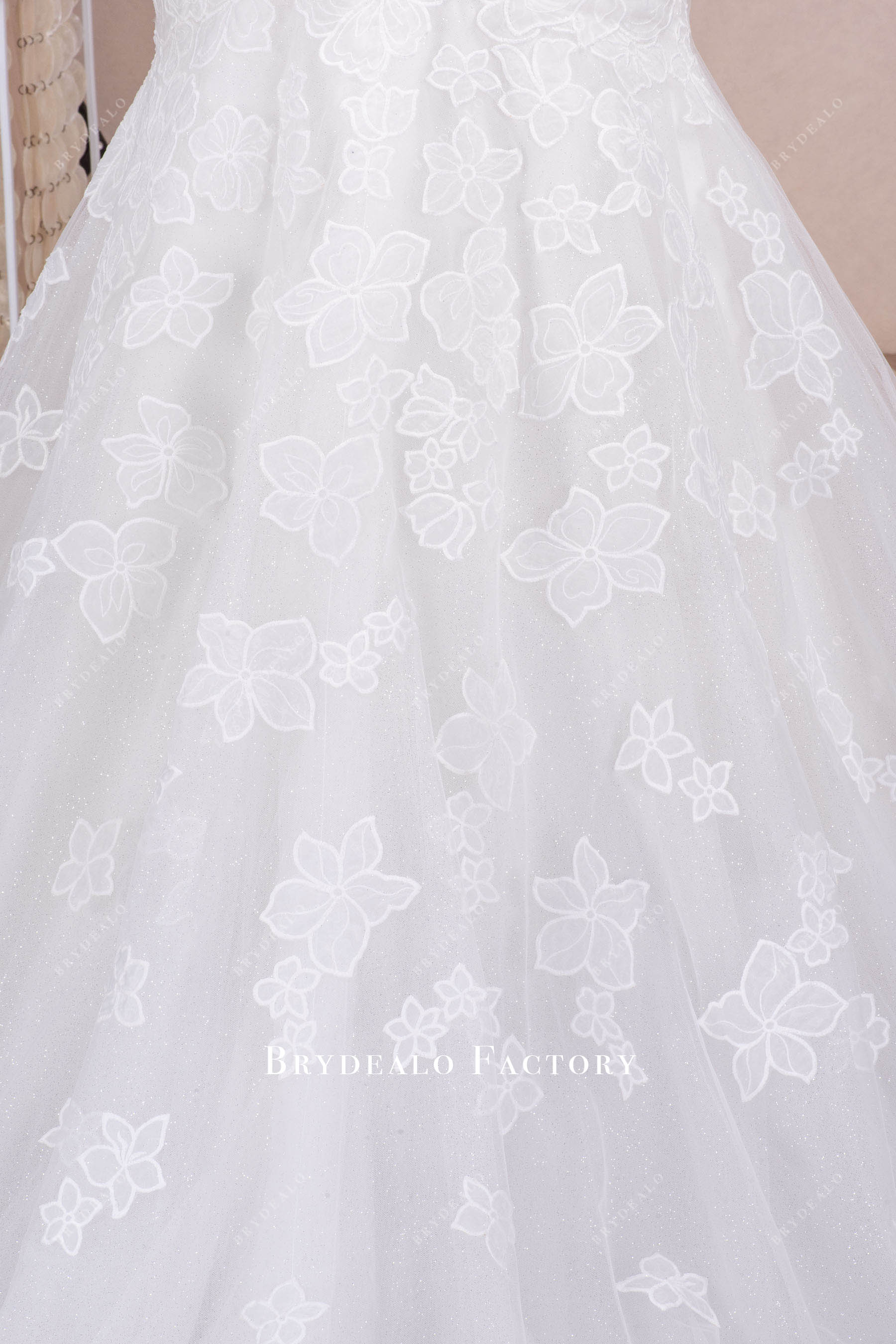 organza flower lace wedding dress