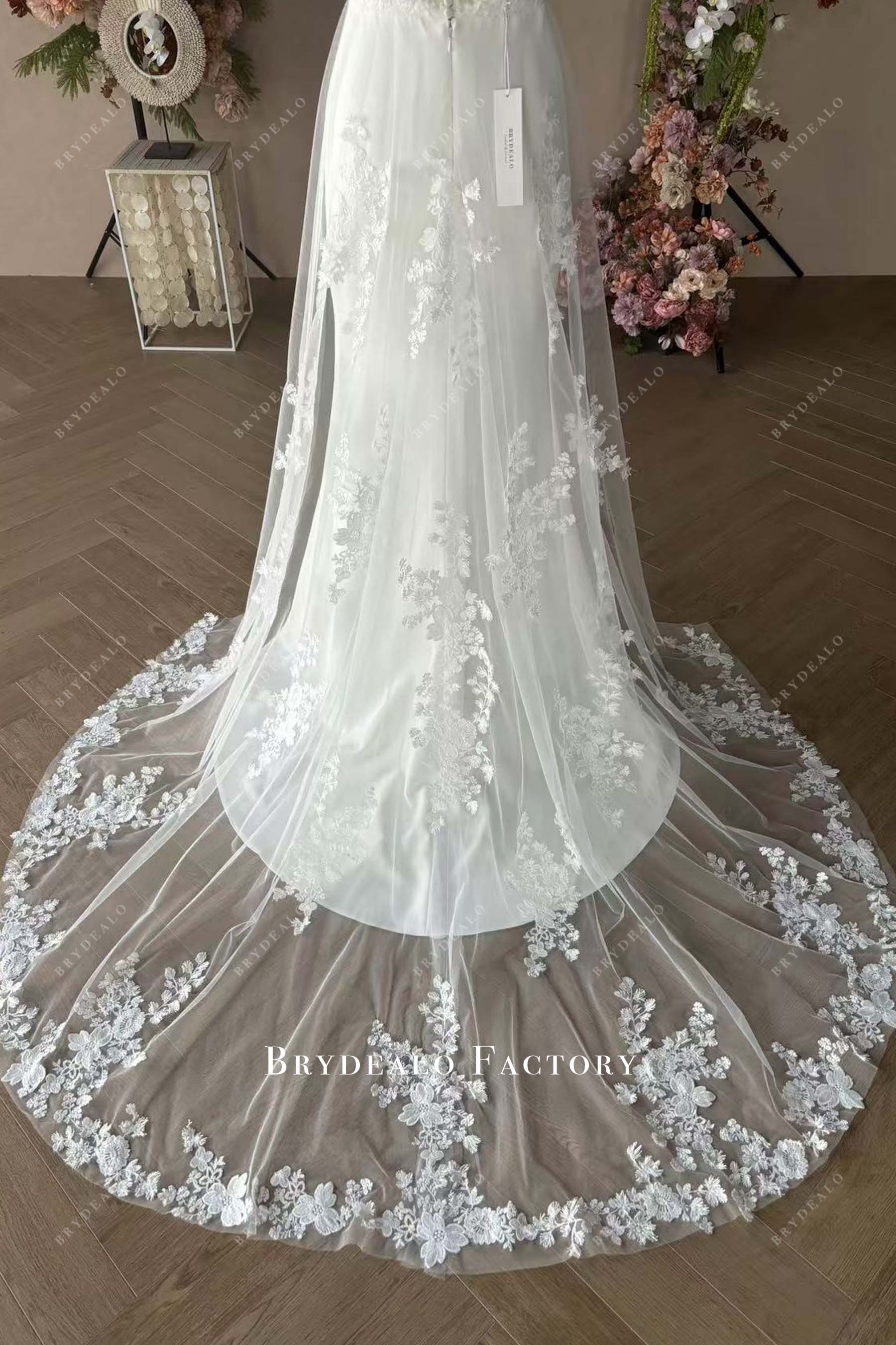 panel train wedding dress