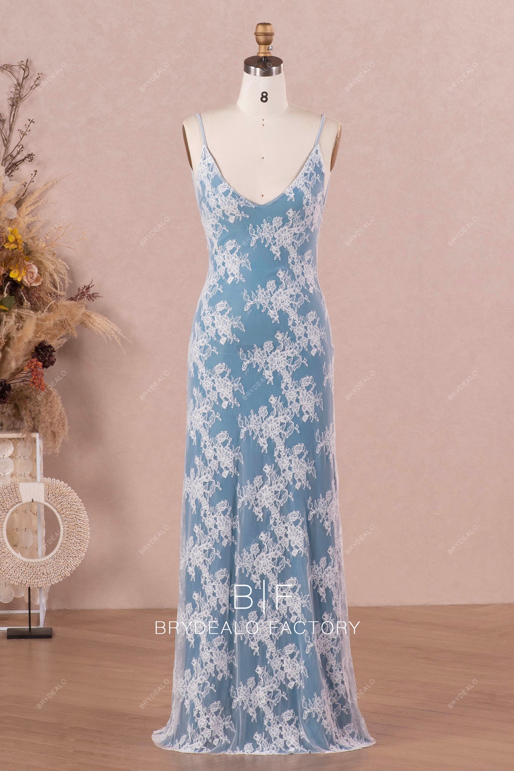 peacock elastic bridal slip dress