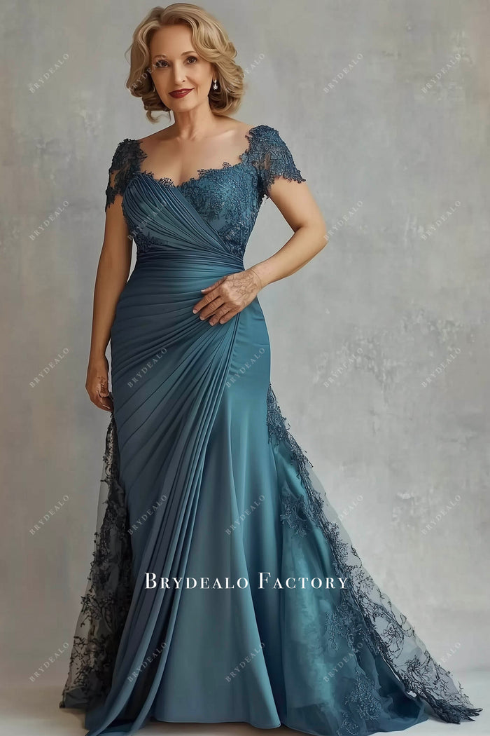 Ready To Ship Lace Cap Sleeve Mermaid Mother Of Bride Dress