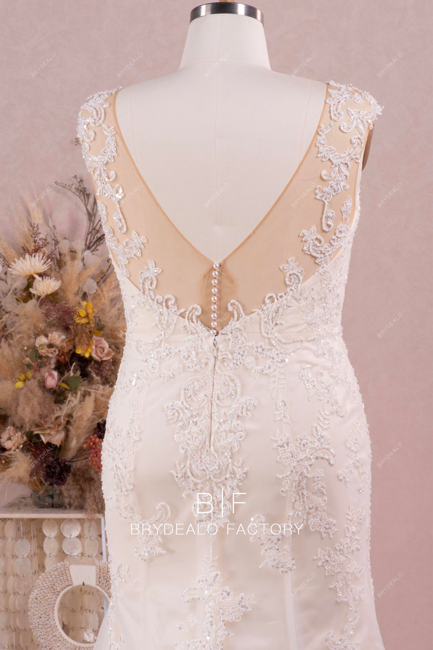 Plus Size Luxury Beaded Lace Mermaid Wedding Dress