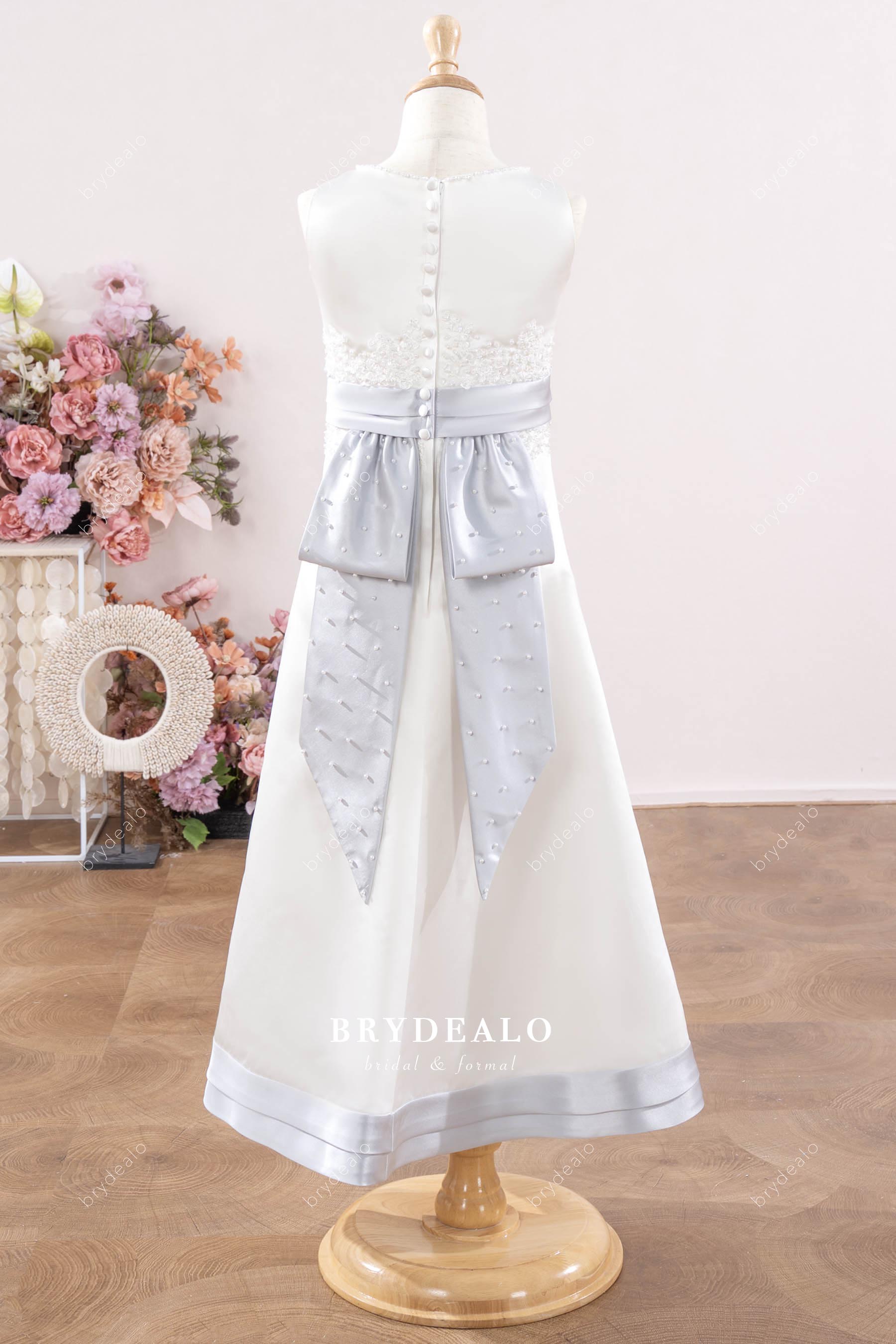 pearl knot back flower girl dress