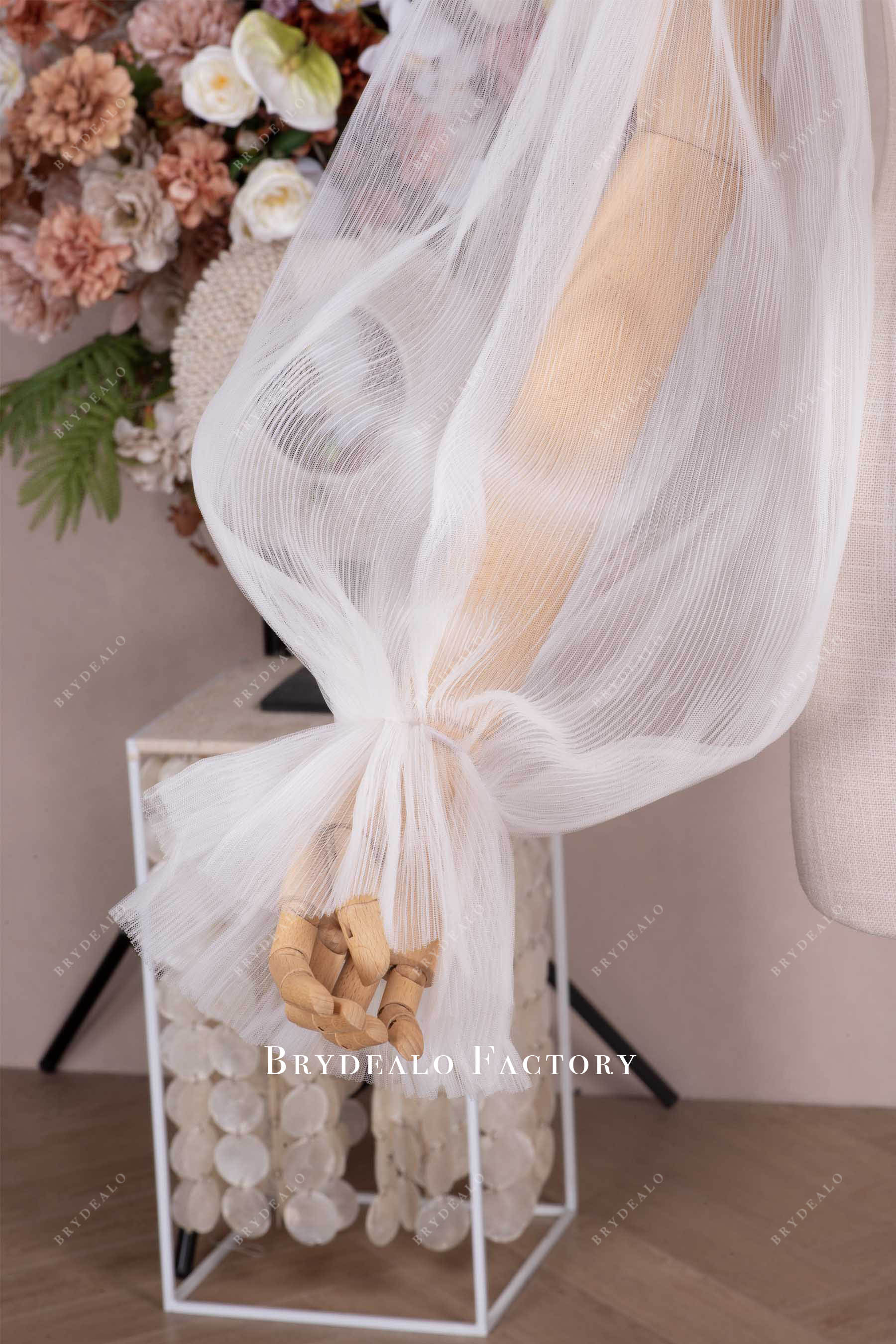 pleated bubble sleeve wedding dress sleeves