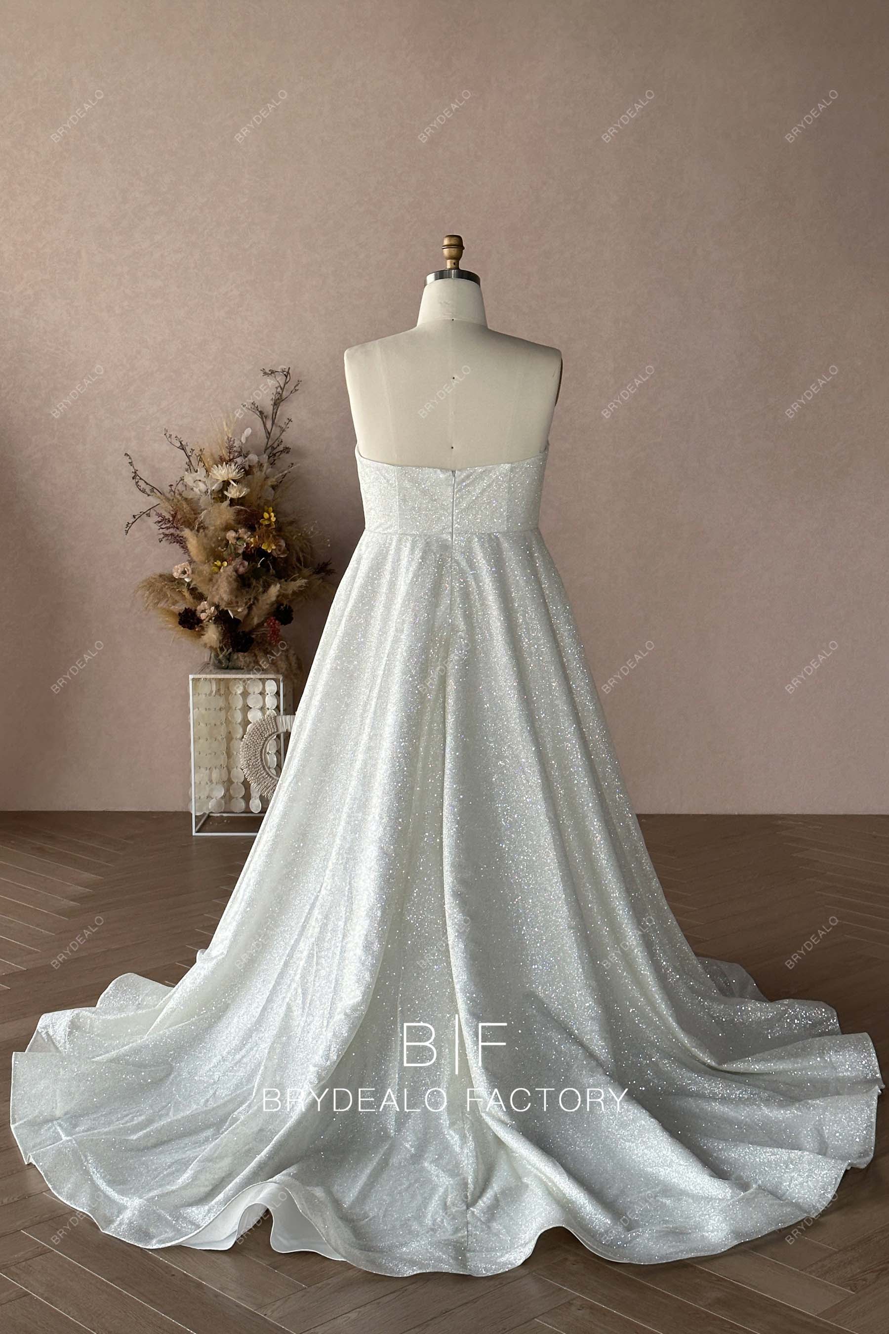 Private Label Plus Size Wholesale Custom Glitter Wedding Dress