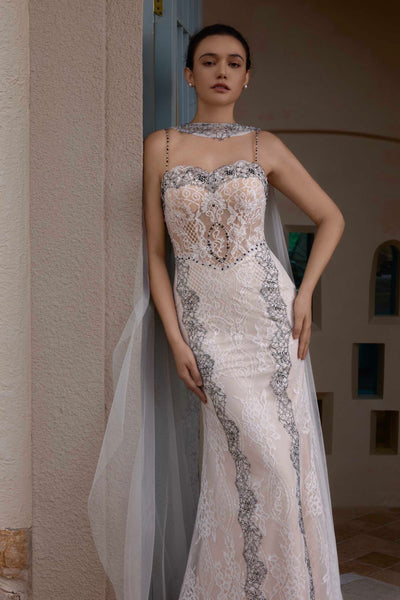 black white sweetheart wedding dress