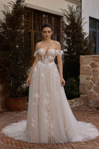 basque waist corset wedding dress Nude Beige Corset Floral Lace Tulle Aline Wedding Dress Nude Beige