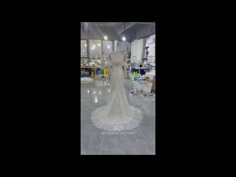 detachable off shoulder sleeve sweetheart mermaid wedding gown