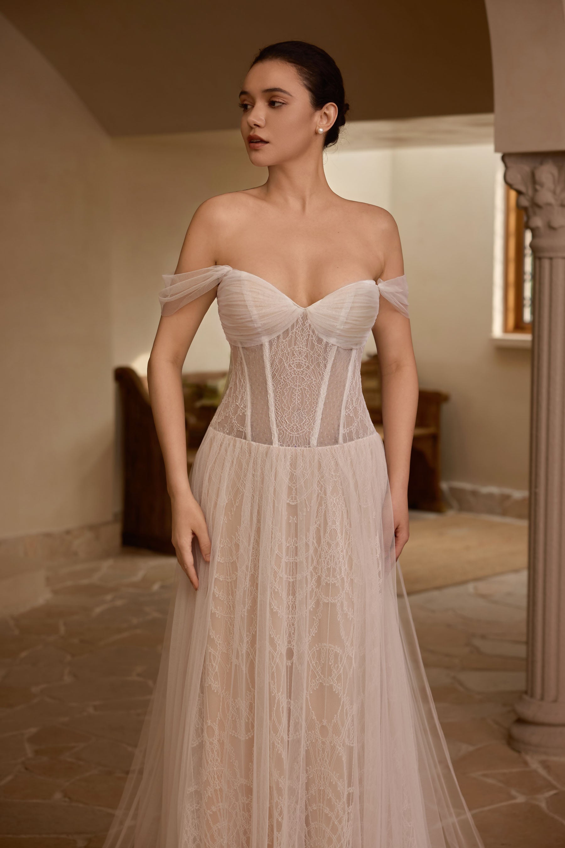 ethereal tulle ultra soft wedding dress
