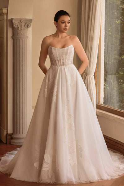 ethereal crepe organza wedding dress