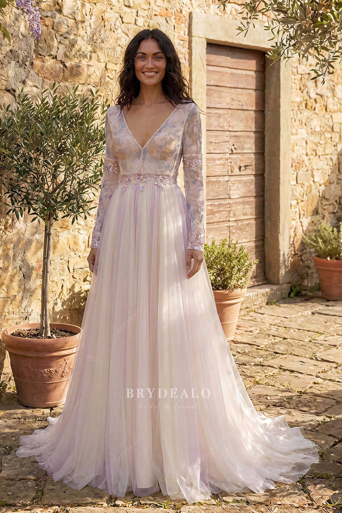 rainbow tulle skirt wedding dress