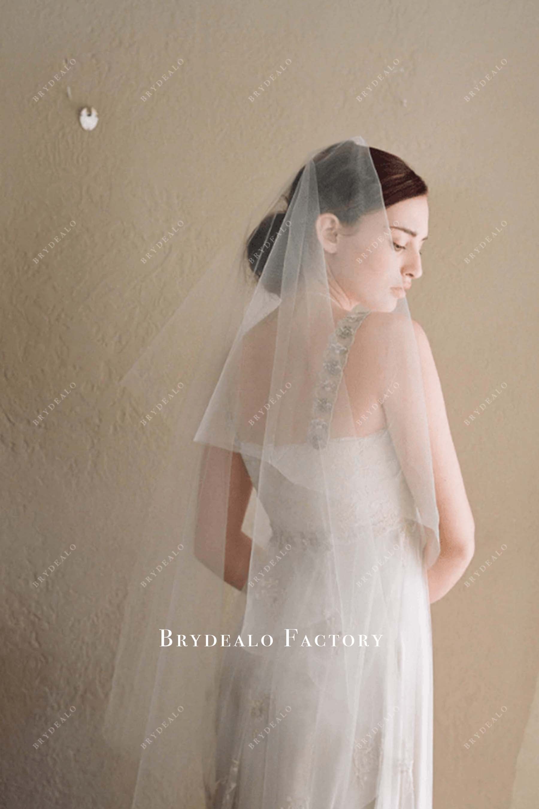 raw cut bridal veil