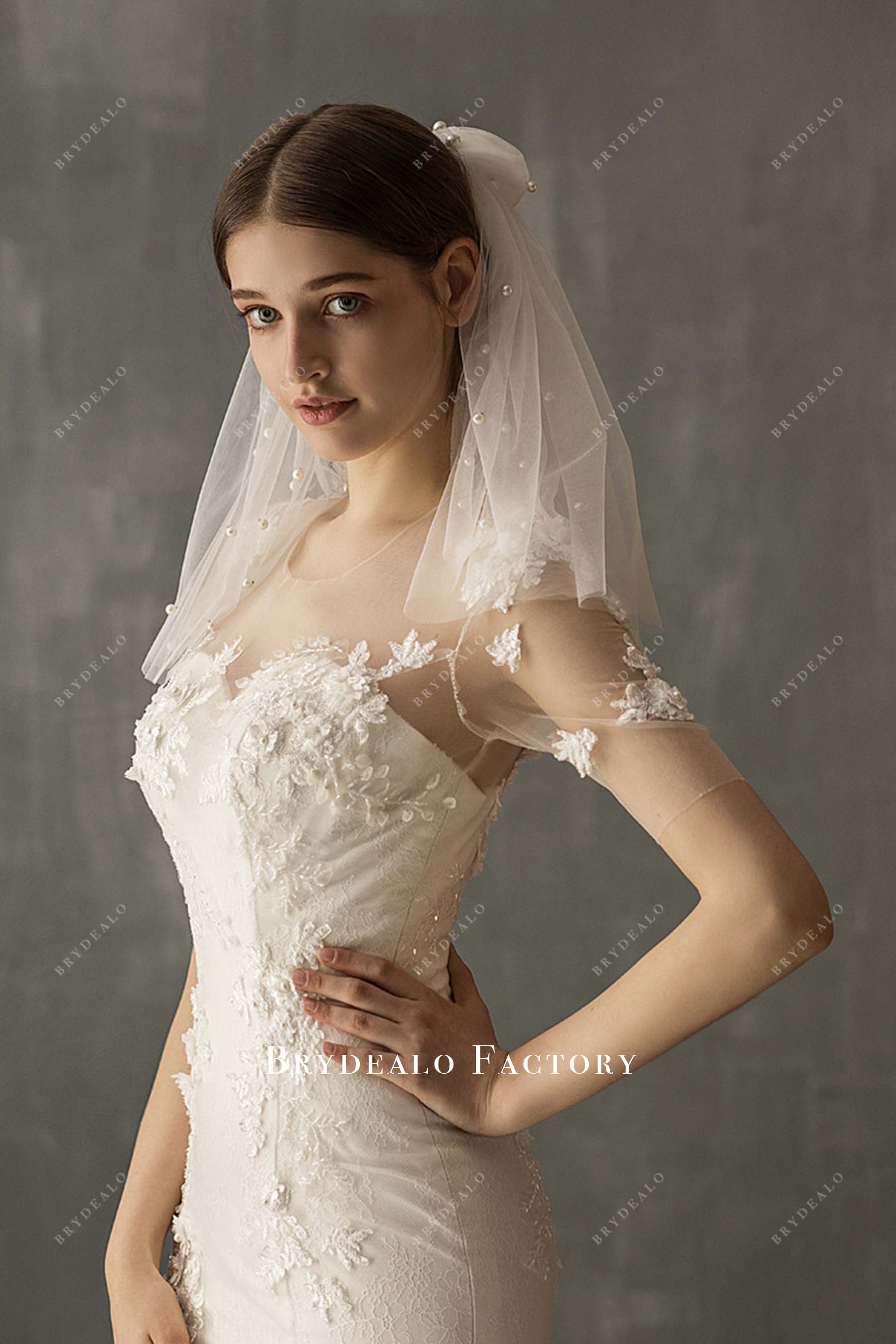 raw cut bridal veil 