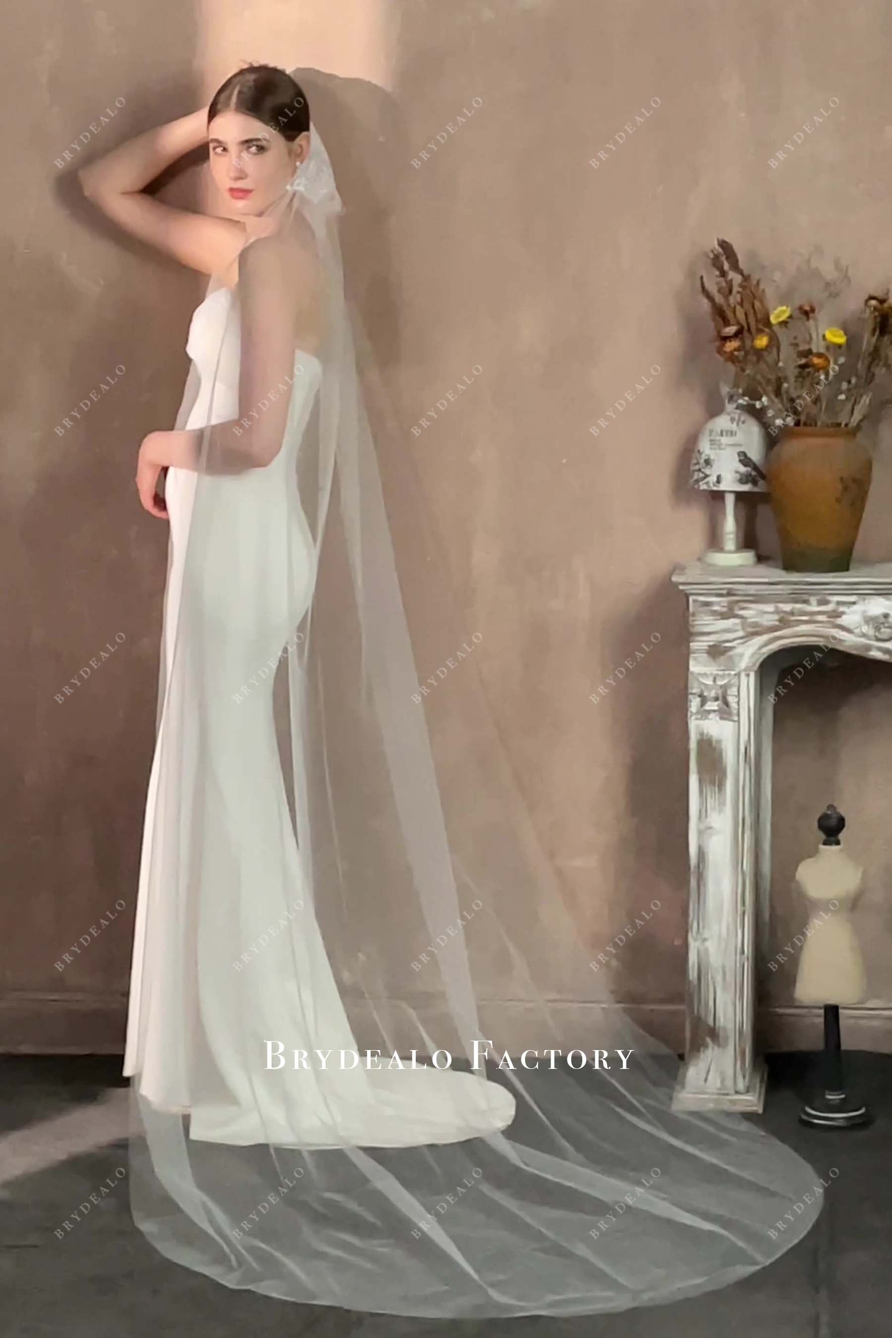 raw cut bridal veil