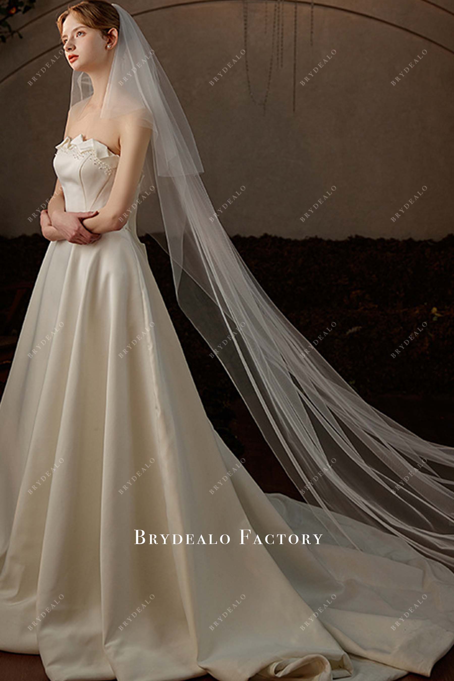 raw cut bridal veil