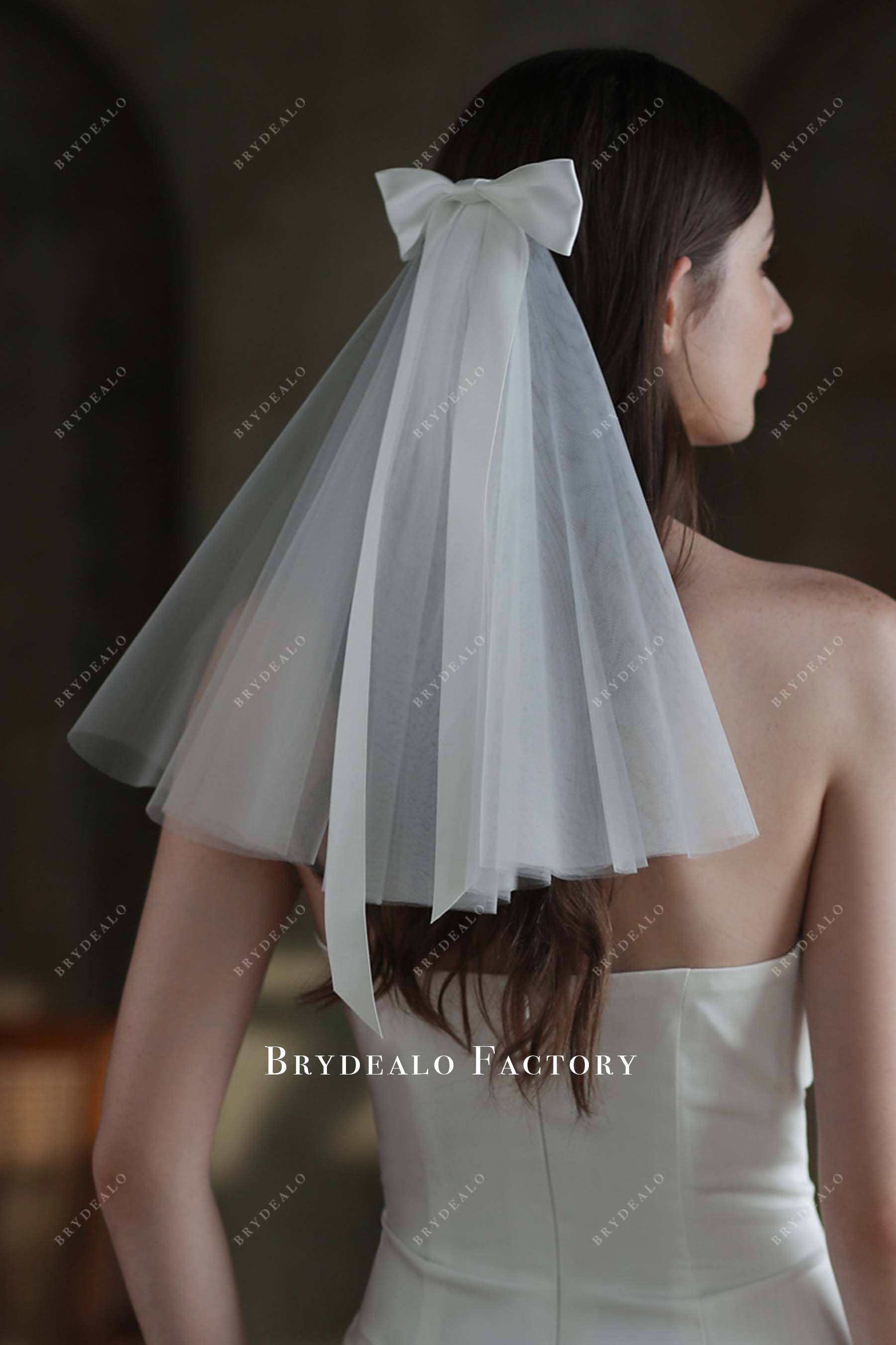 raw cut tulle bridal veil