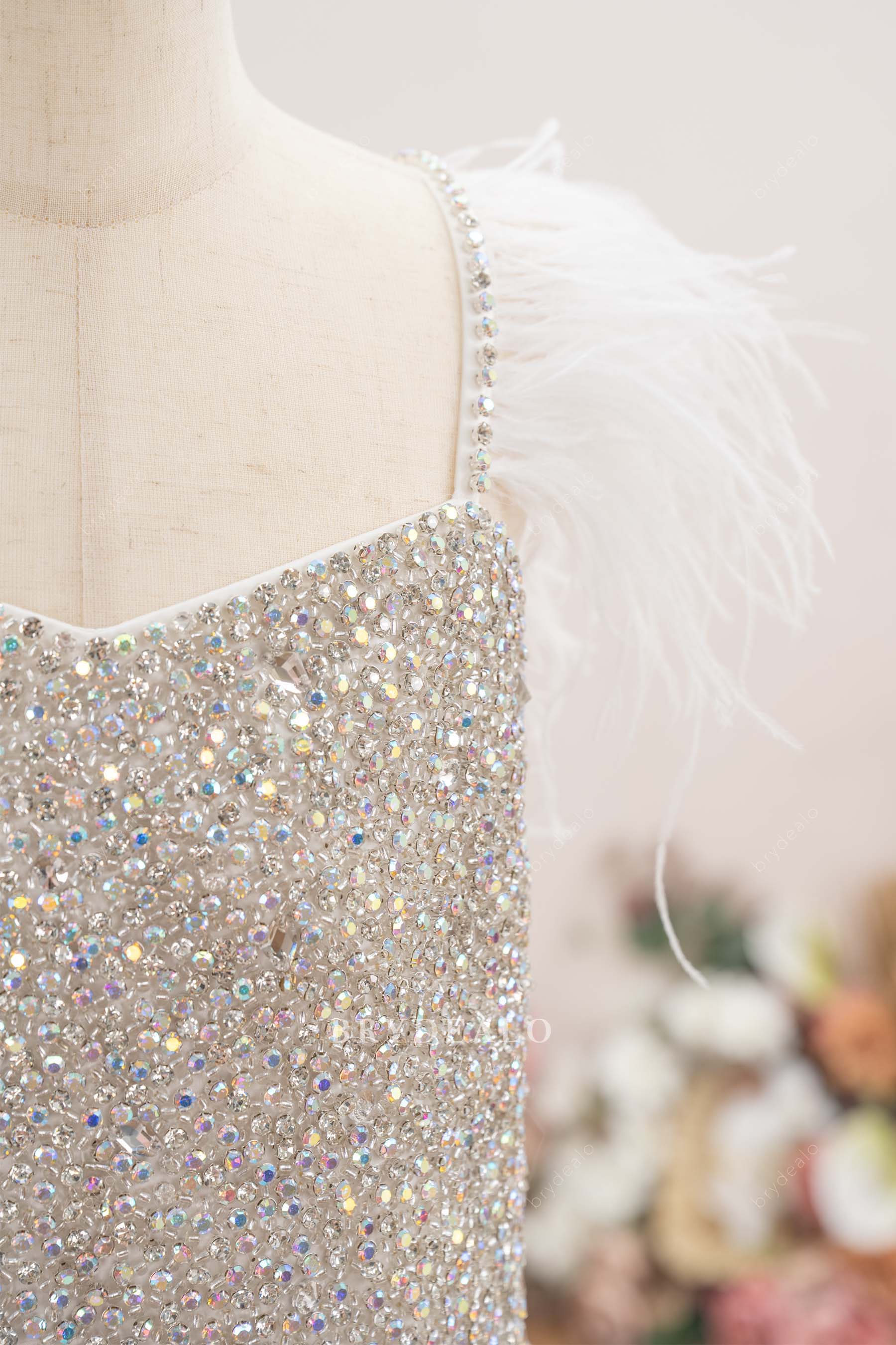 rhinestone V-neck kids pageant dress