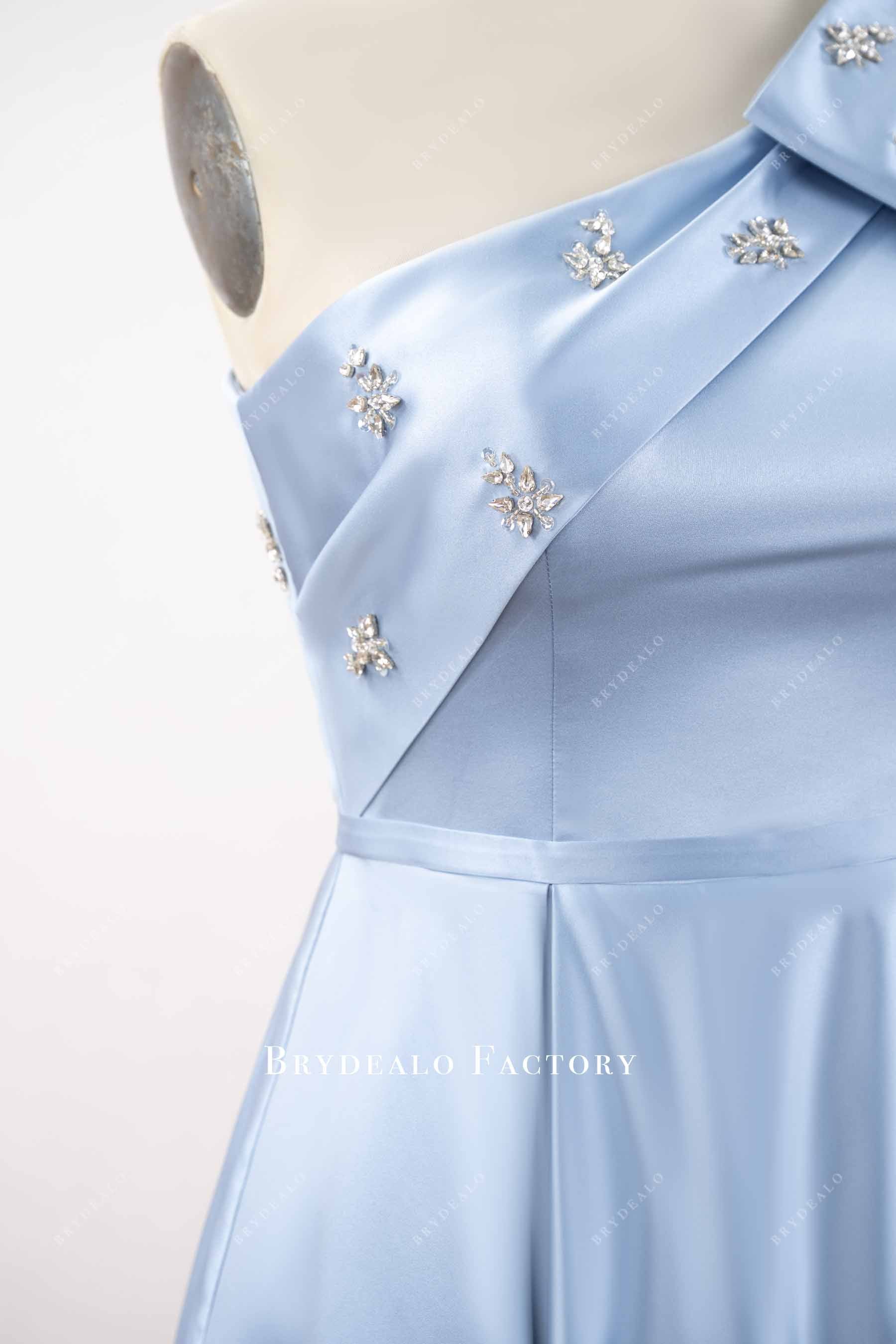 rhinestone one-shoulder dress