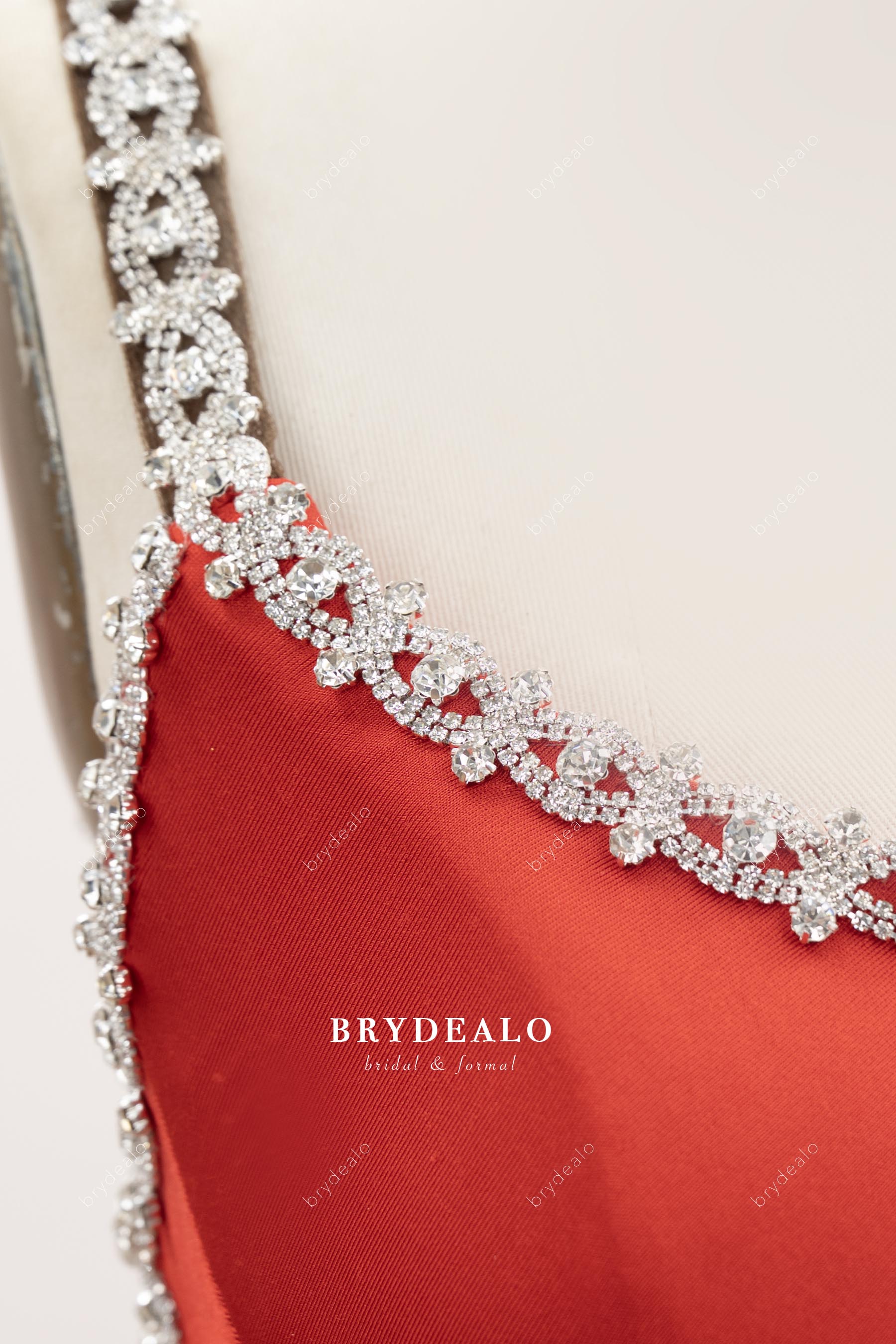 rhinestone single strap formal dress