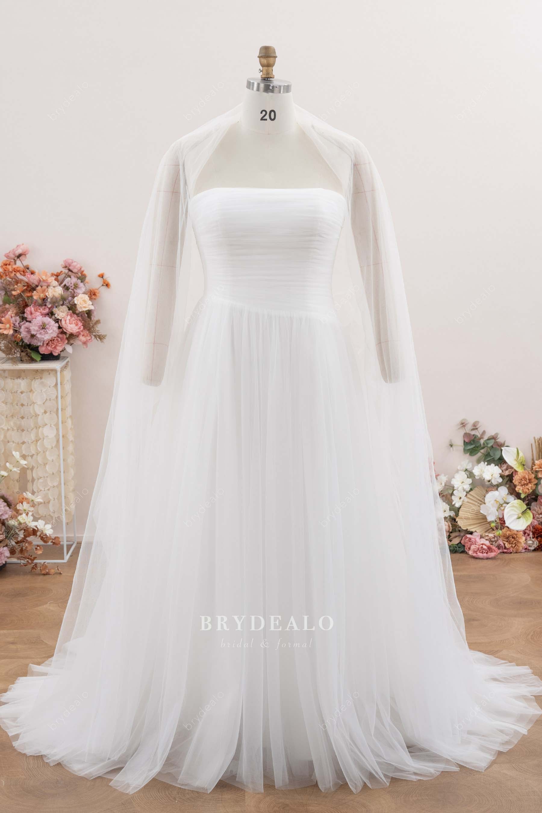 ruched tulle wedding dress