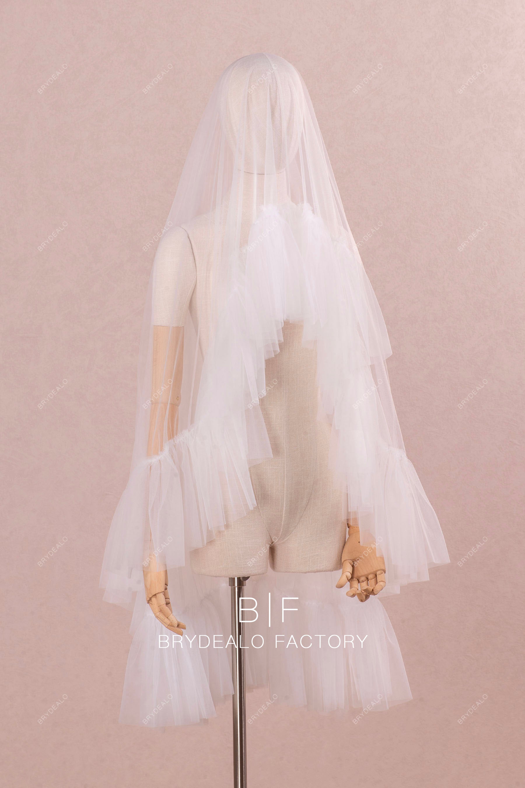 ruffled edge wedding veil