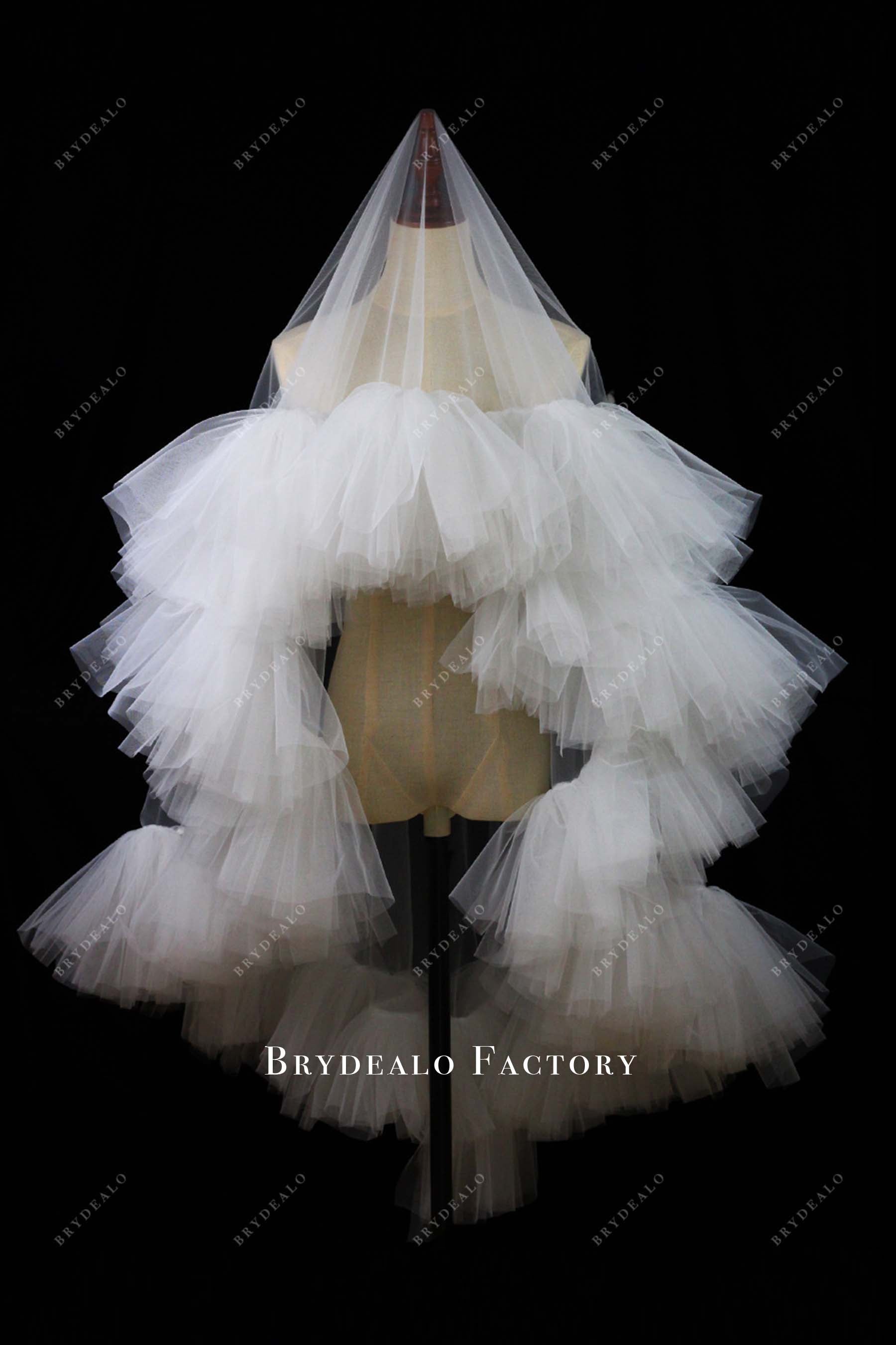 fairy ruffled bridal veil