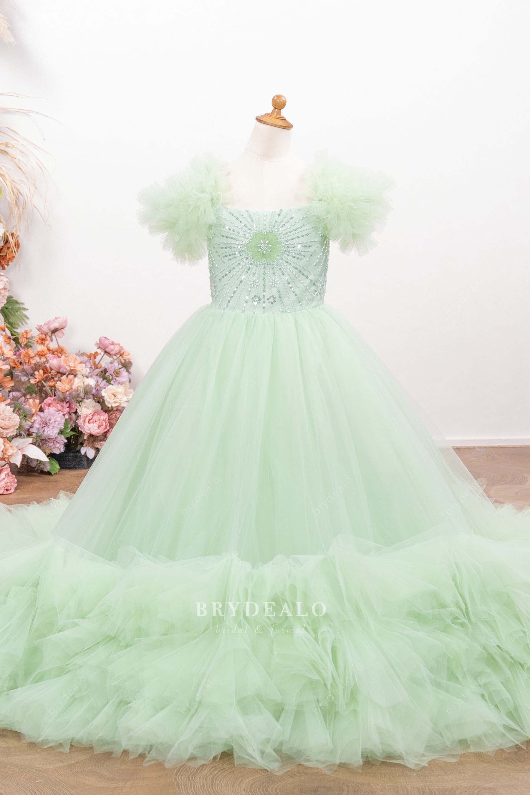ruffled hem junior pageant dress