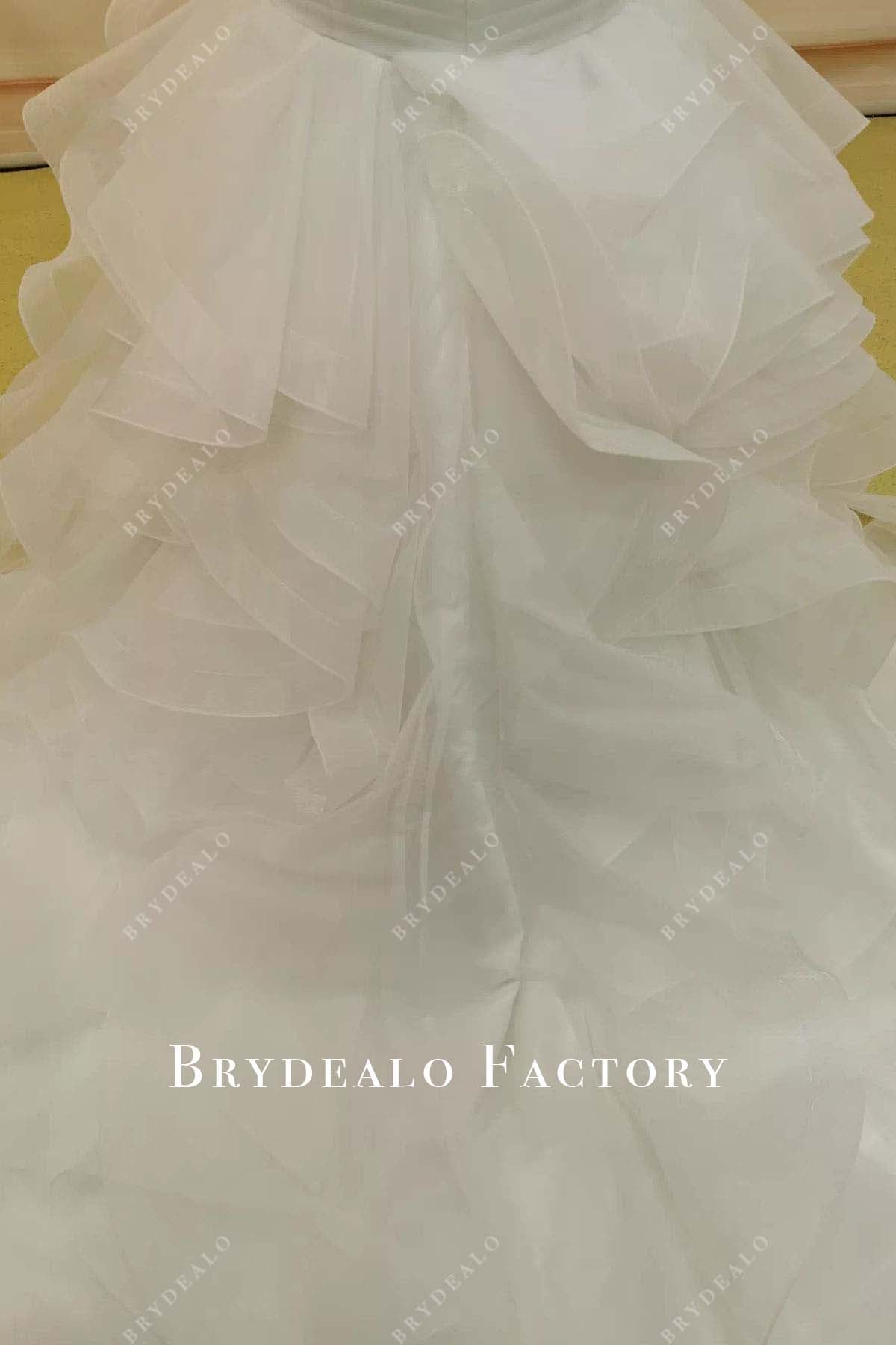 ruffled tulle wedding dress