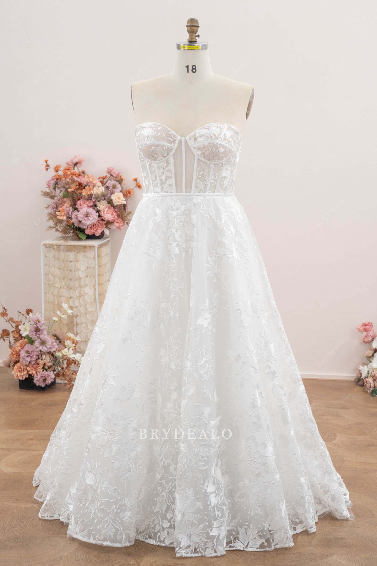 satin belt lace wedding dress