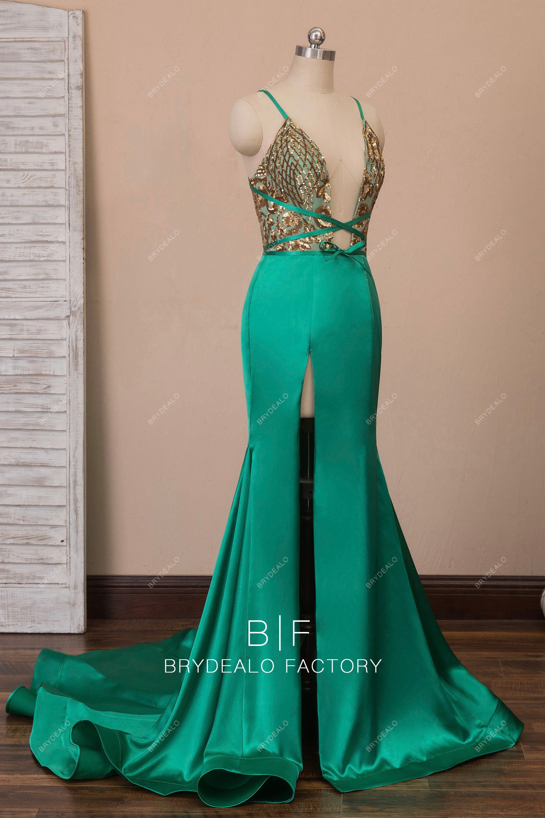 satin mermaid prom dress