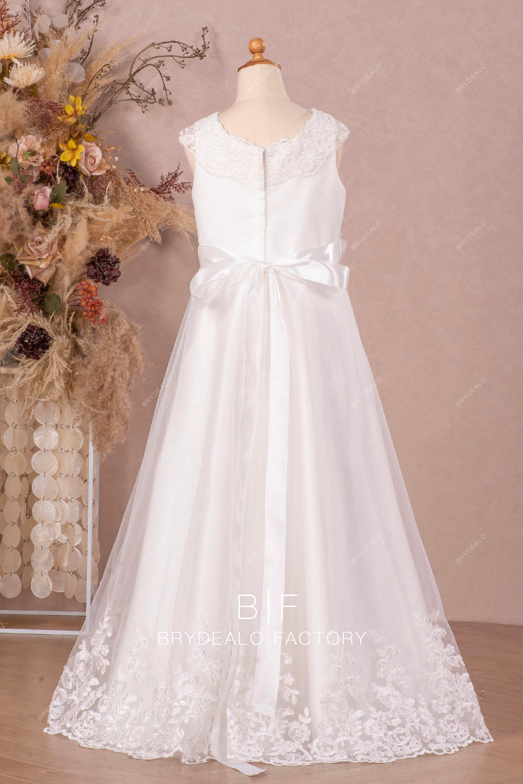 satin sash belt flower girl dress