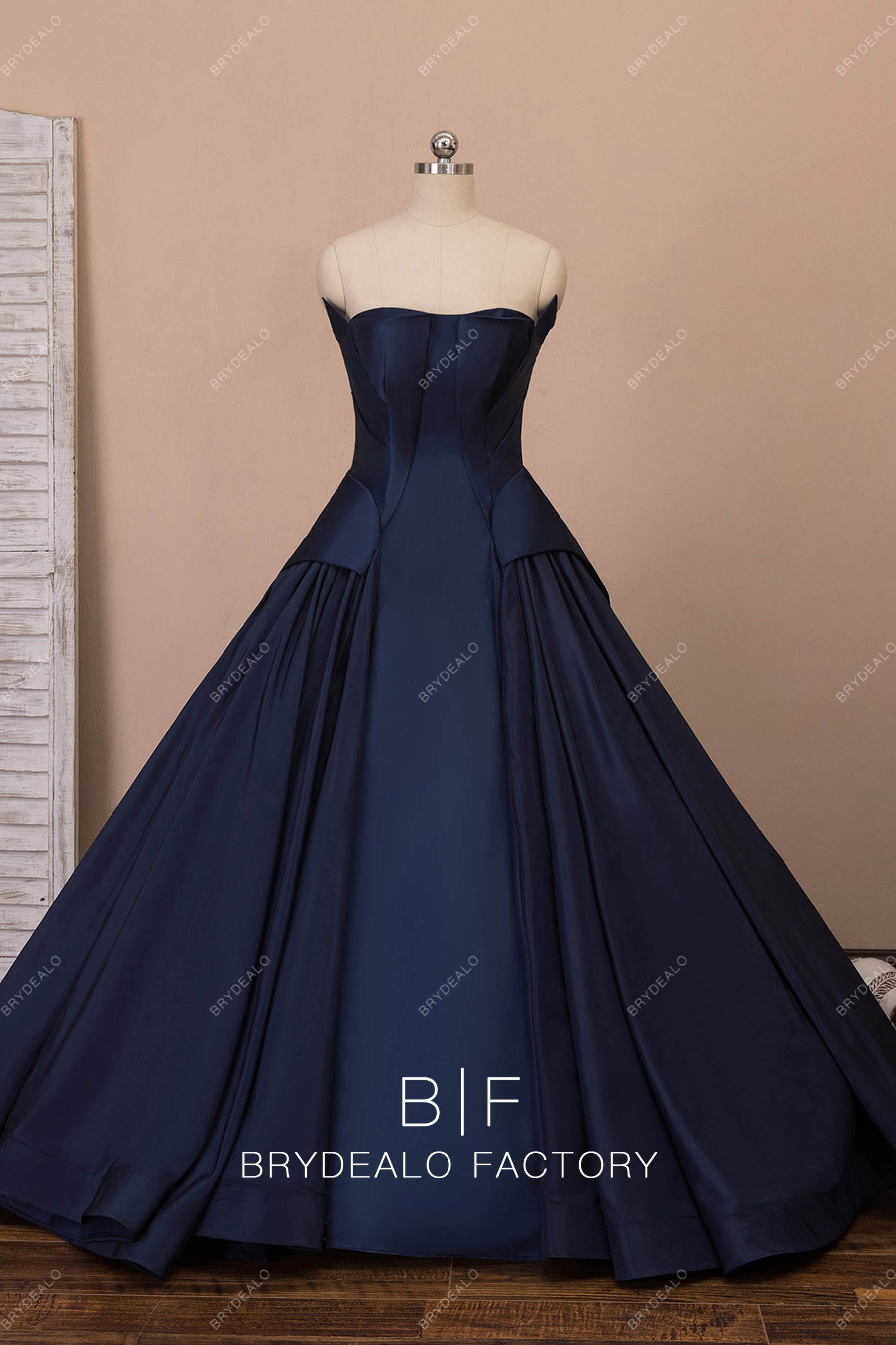 semi-sweetheart satin ballgown