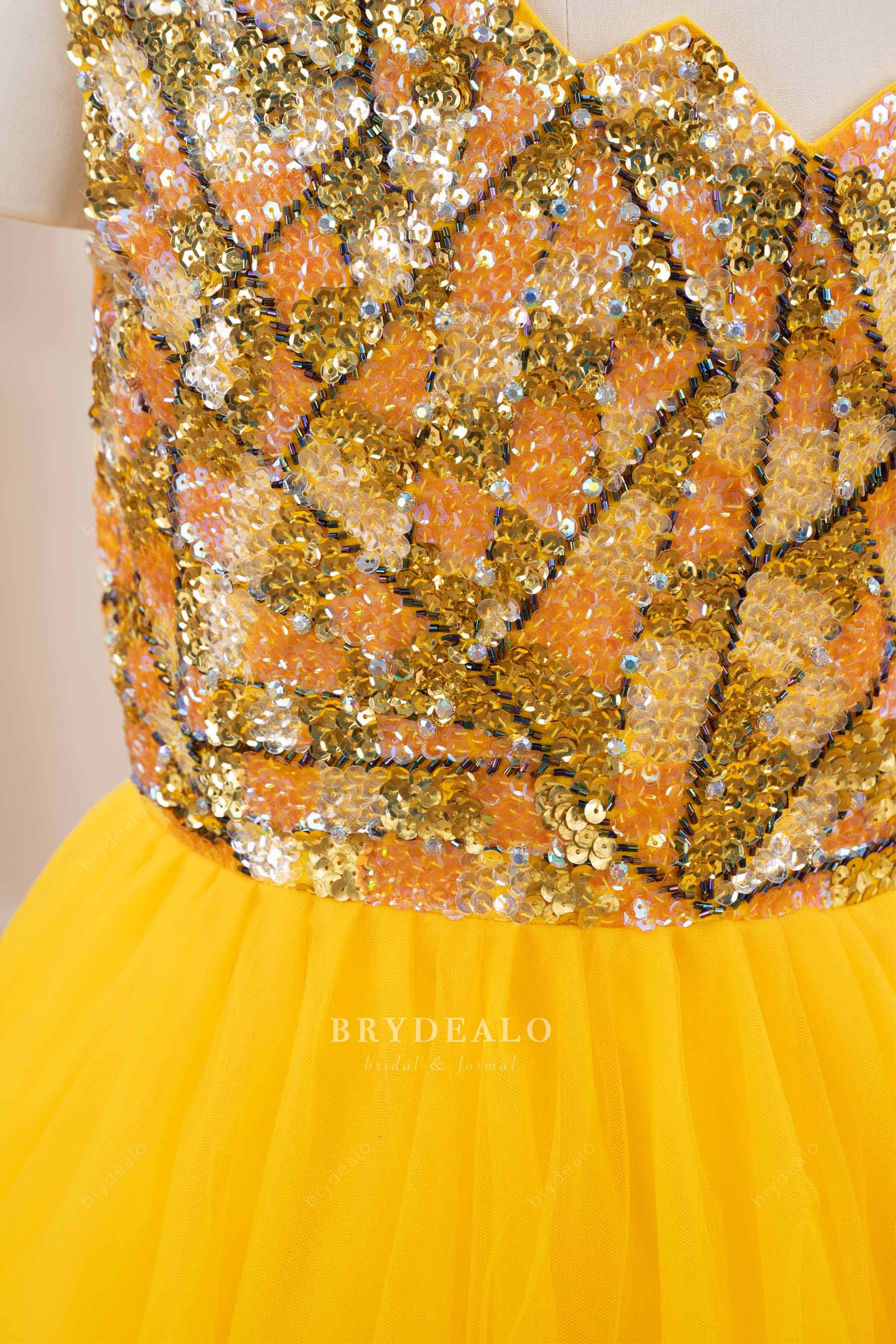 sequined bodice kids pageant gown