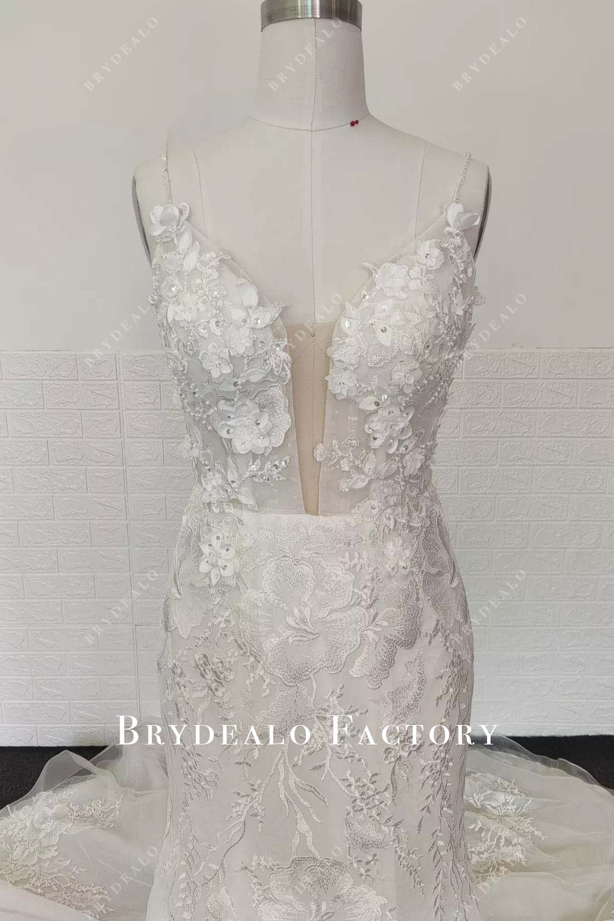 sequined embroidery mermaid wedding dress