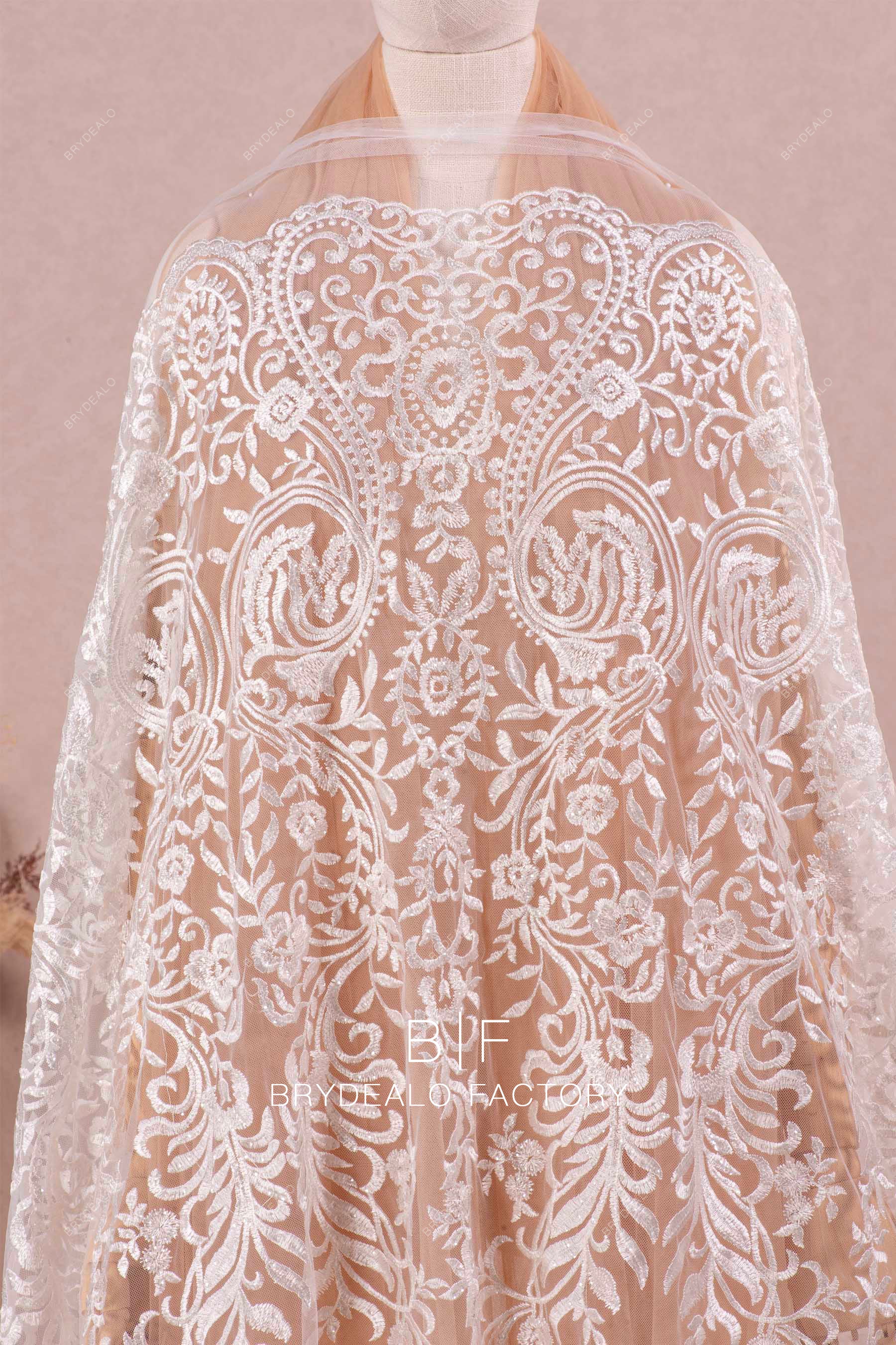 shimmery abstract pattern lace fabric