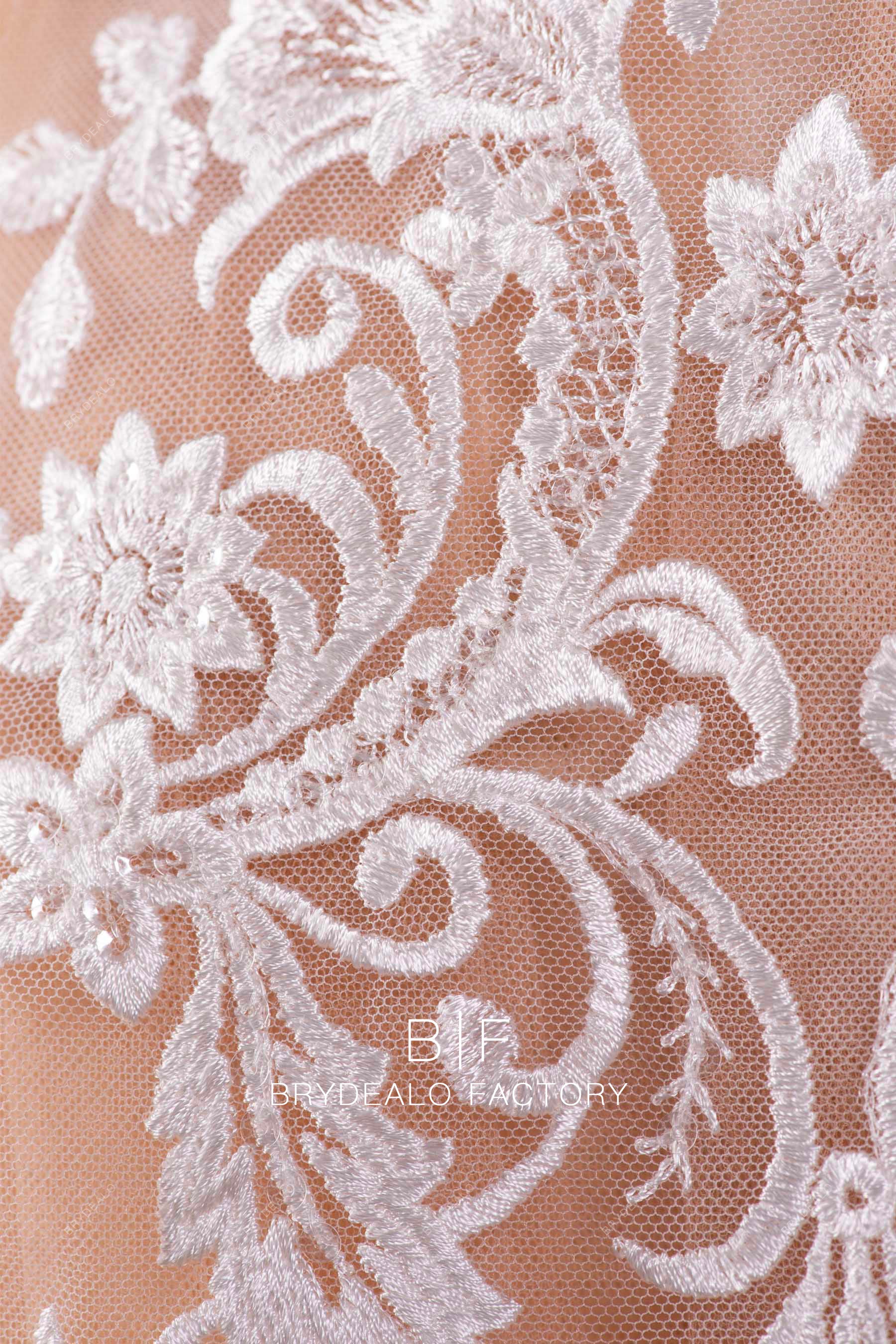 shimmery bridal lace applique