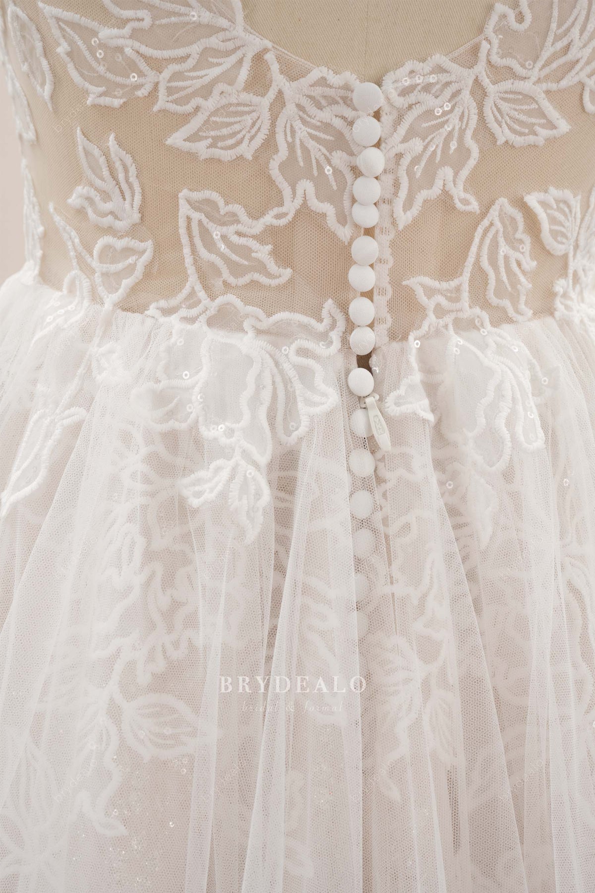 shimmery flower lace wedding dress