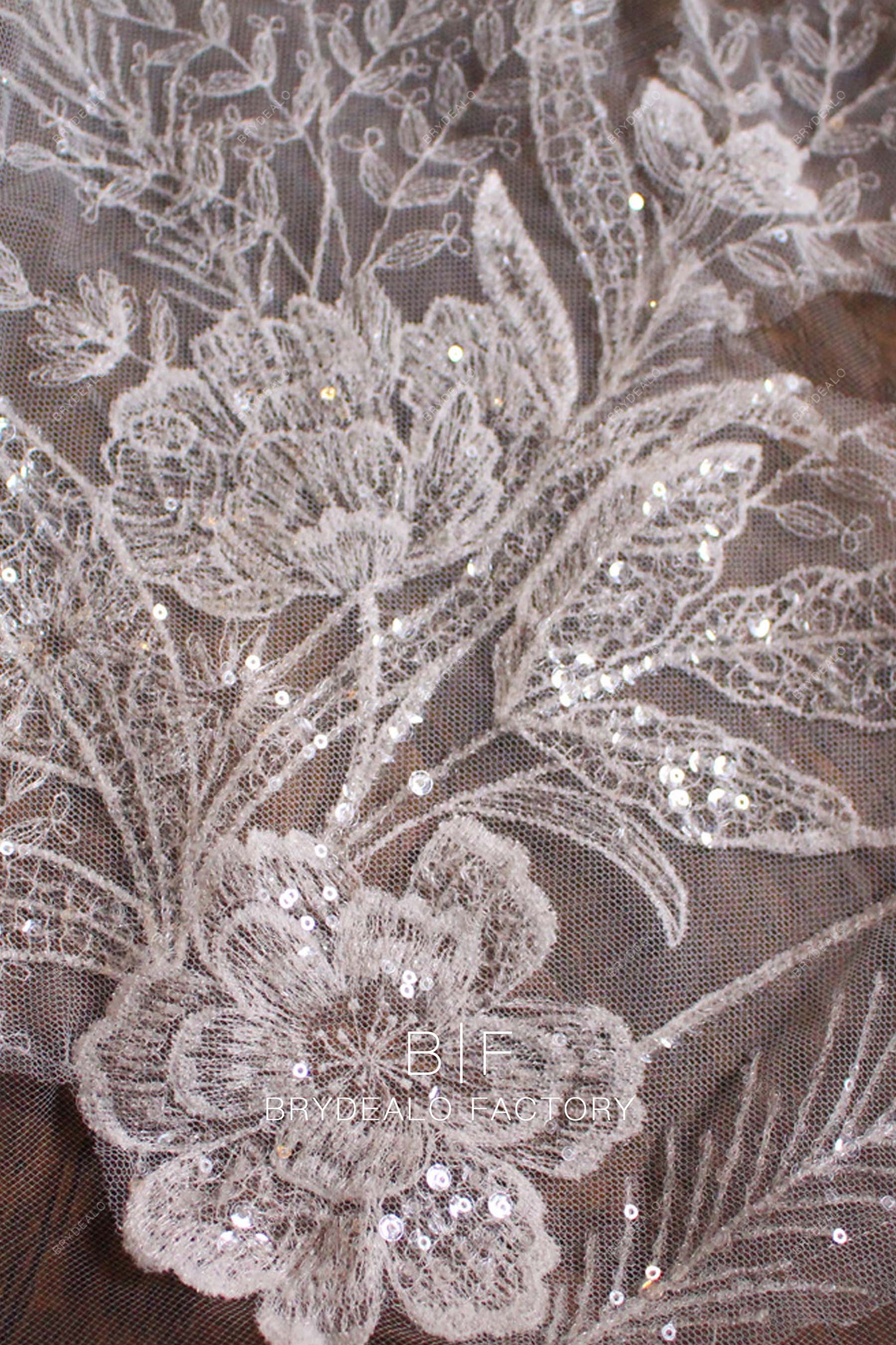 Fancy Shimmery Sequin Lace Wholesale Bridal Veil