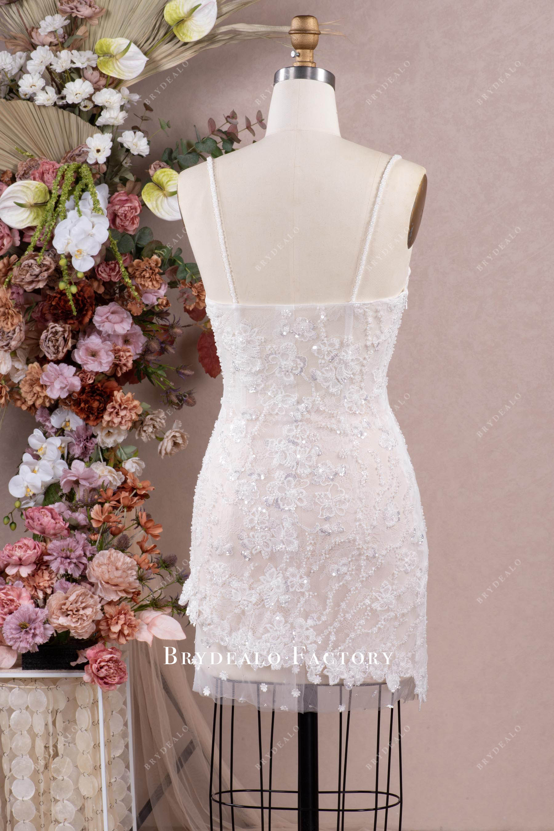Modern Beaded Bodycon Puffy Tulle Overskirt Wedding Dress