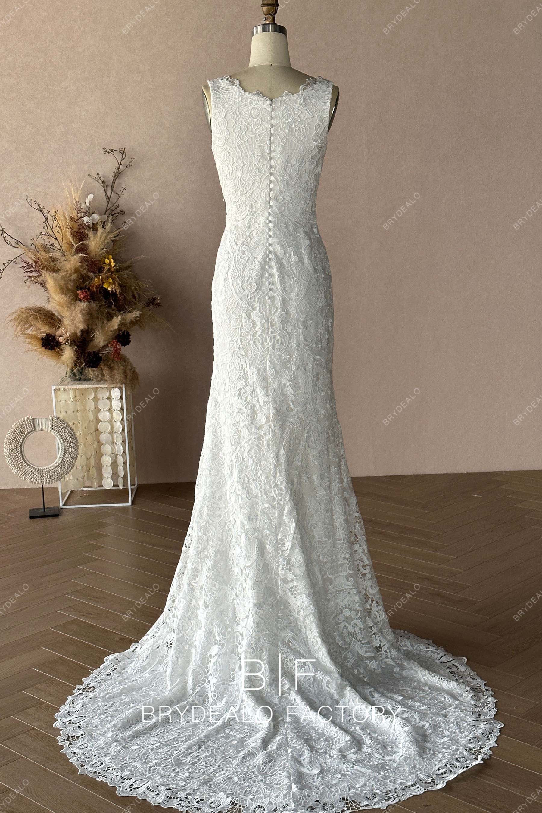 Private Label Sleeveless Lace Bridal Dress