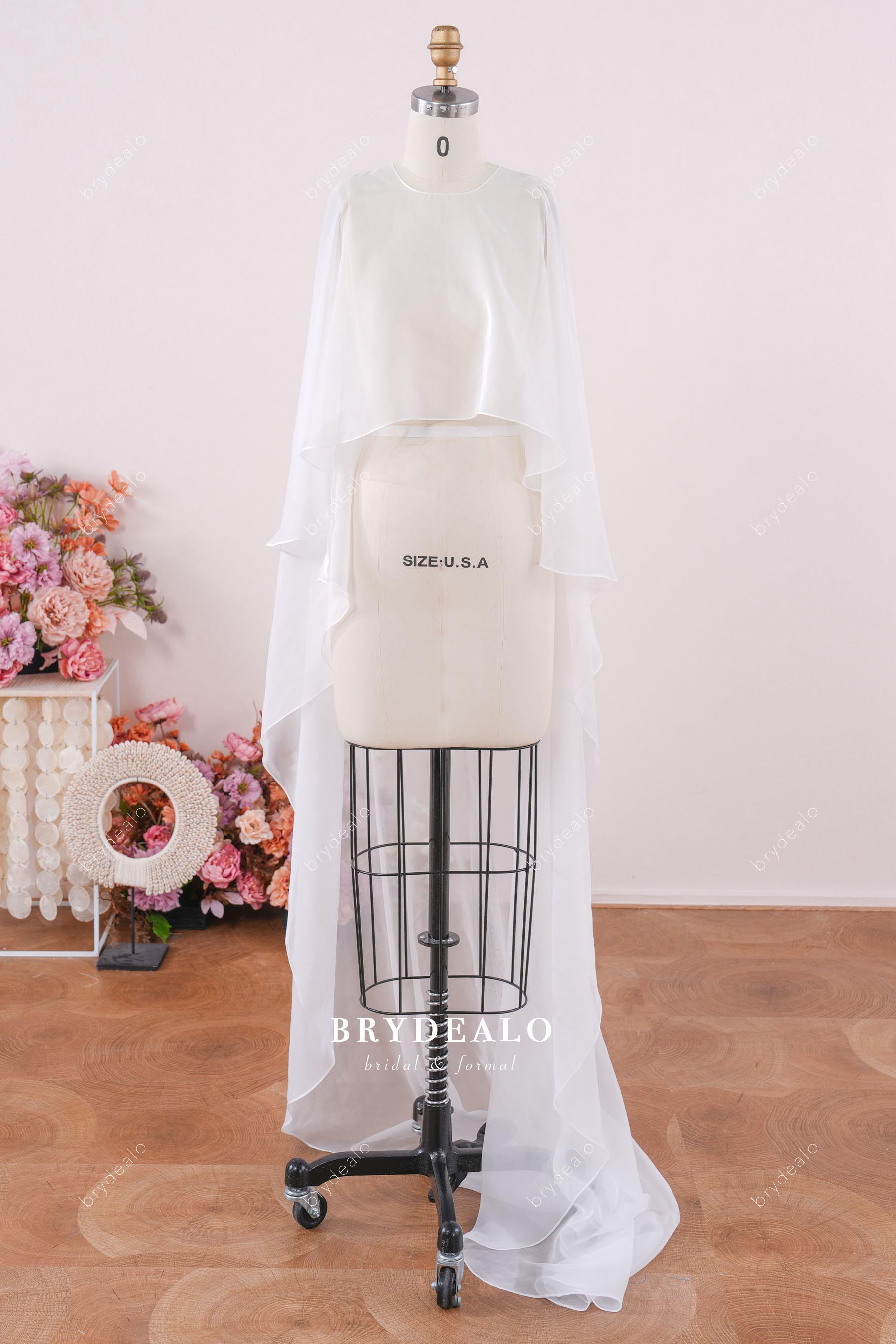 simple long chiffon cape