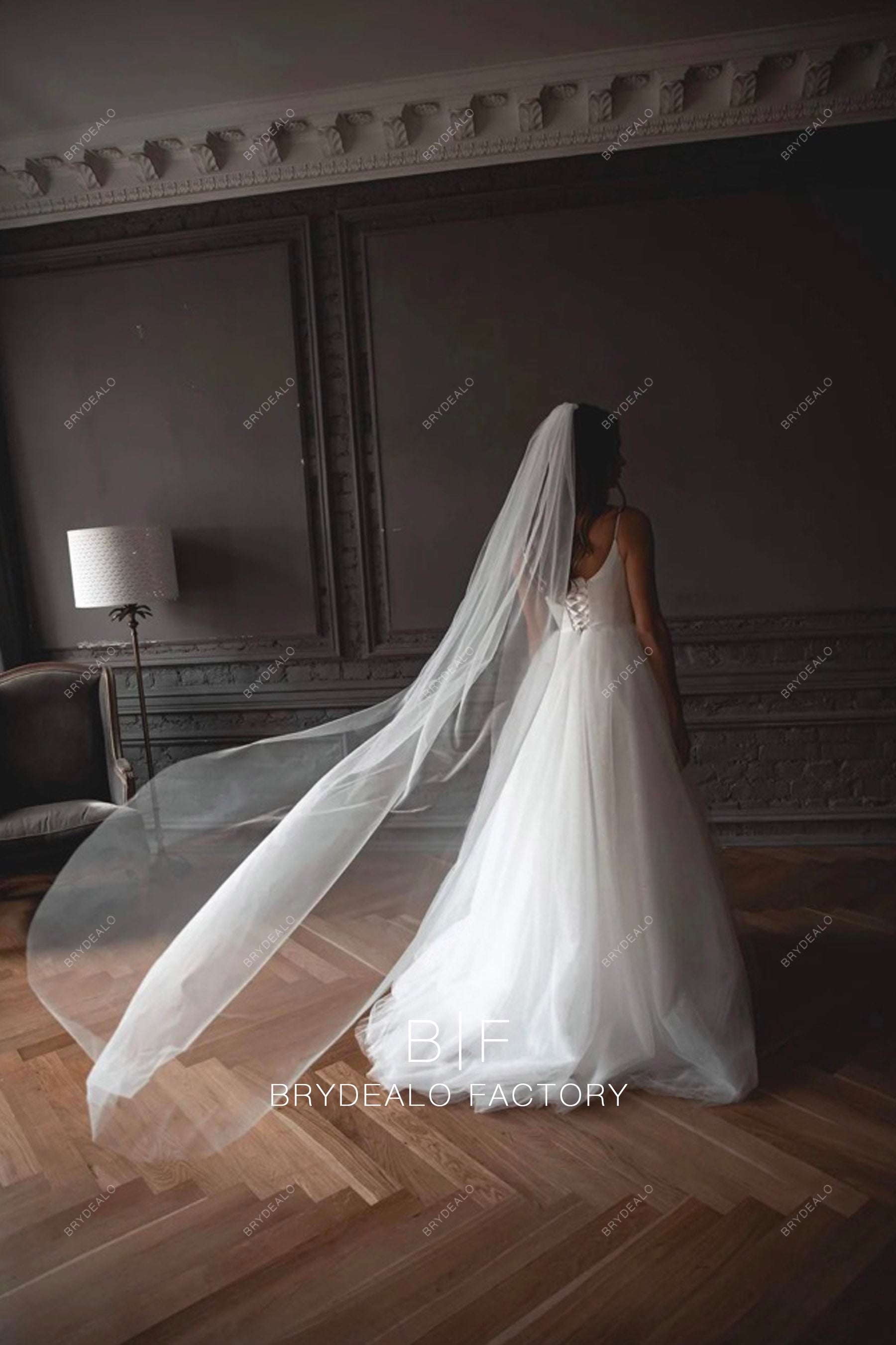 simple soft tulle wedding veil