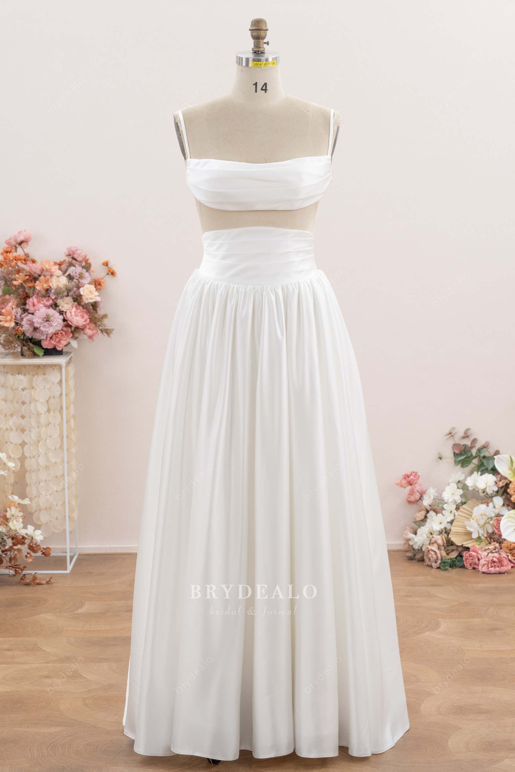 simple spaghetti strap wedding dress