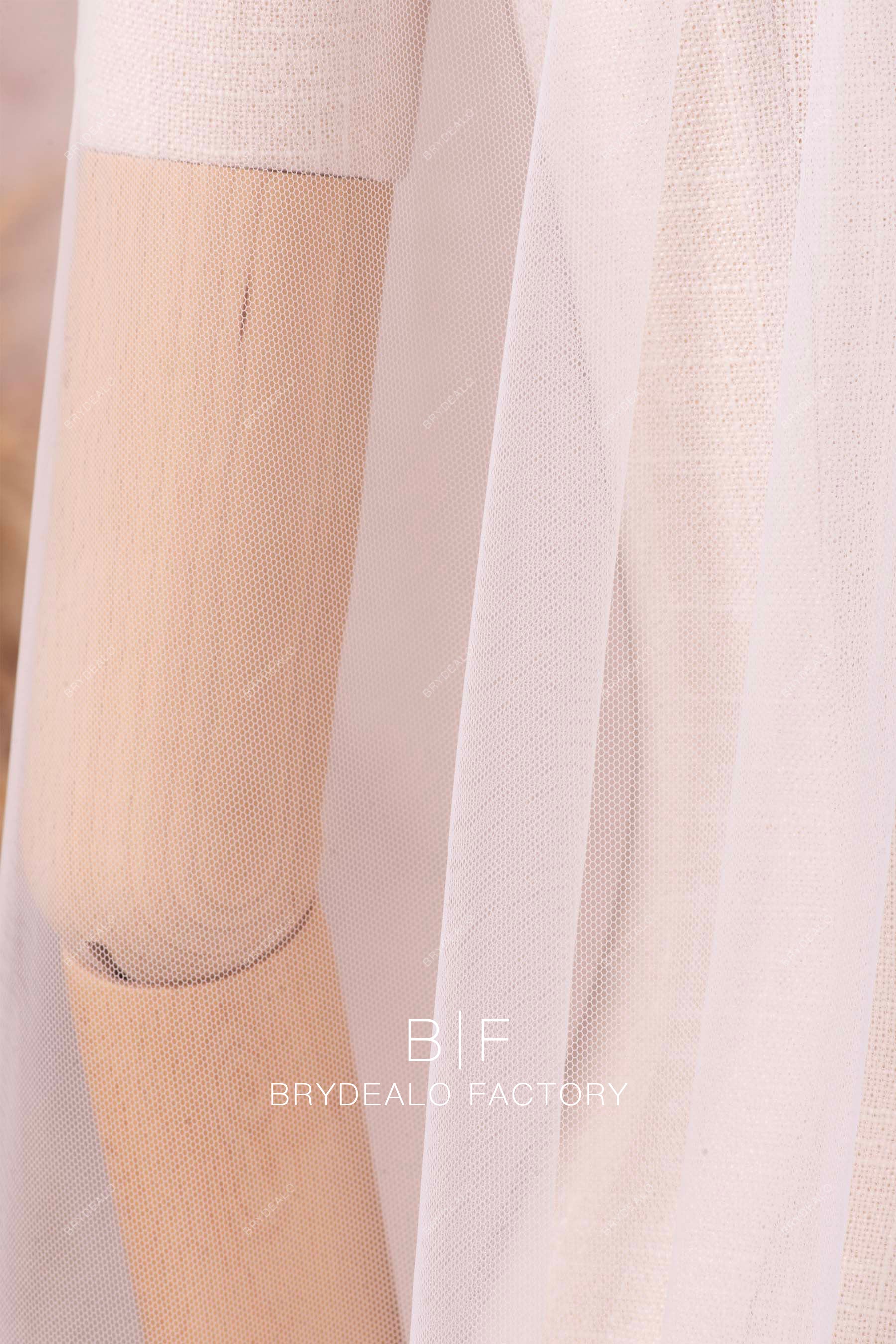 single-tier raw cut edge veil