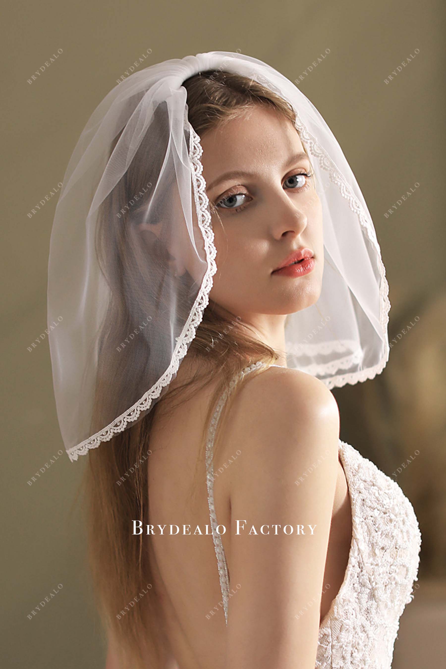 single tier tulle with comb bridal veil