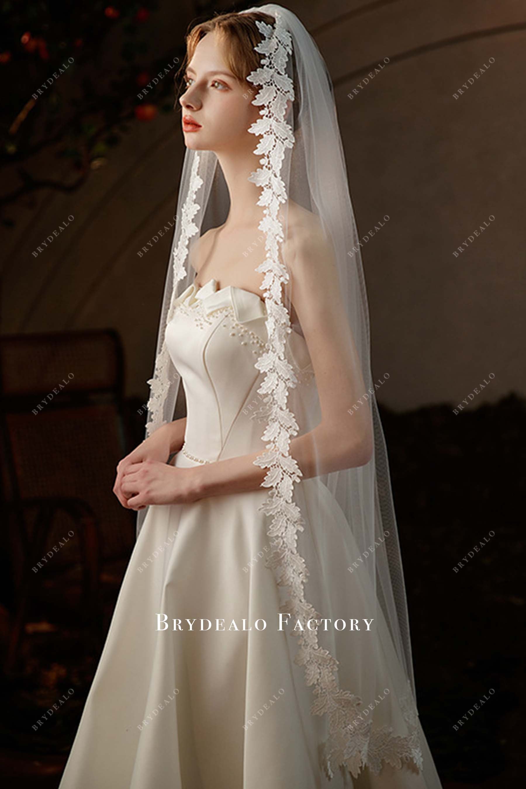 single tier wedding veil