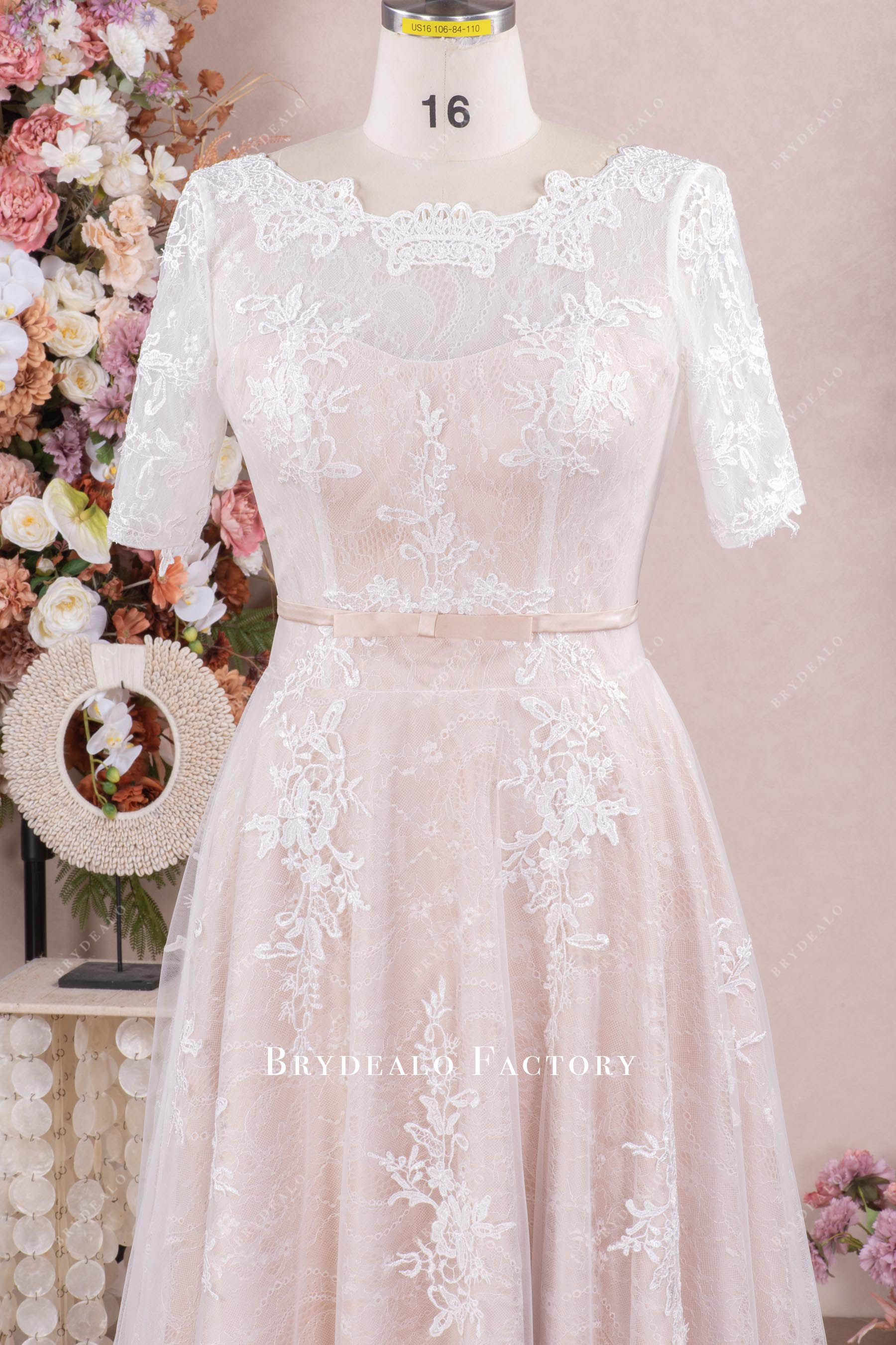 sleeved lace wedding dress