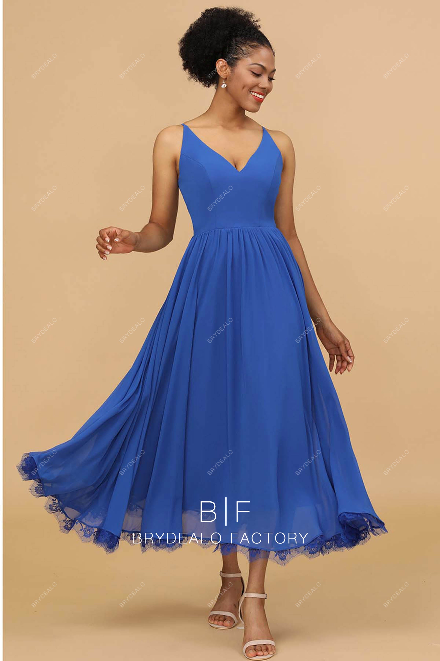 sleeveless V-neck Aline bridesmaid gown