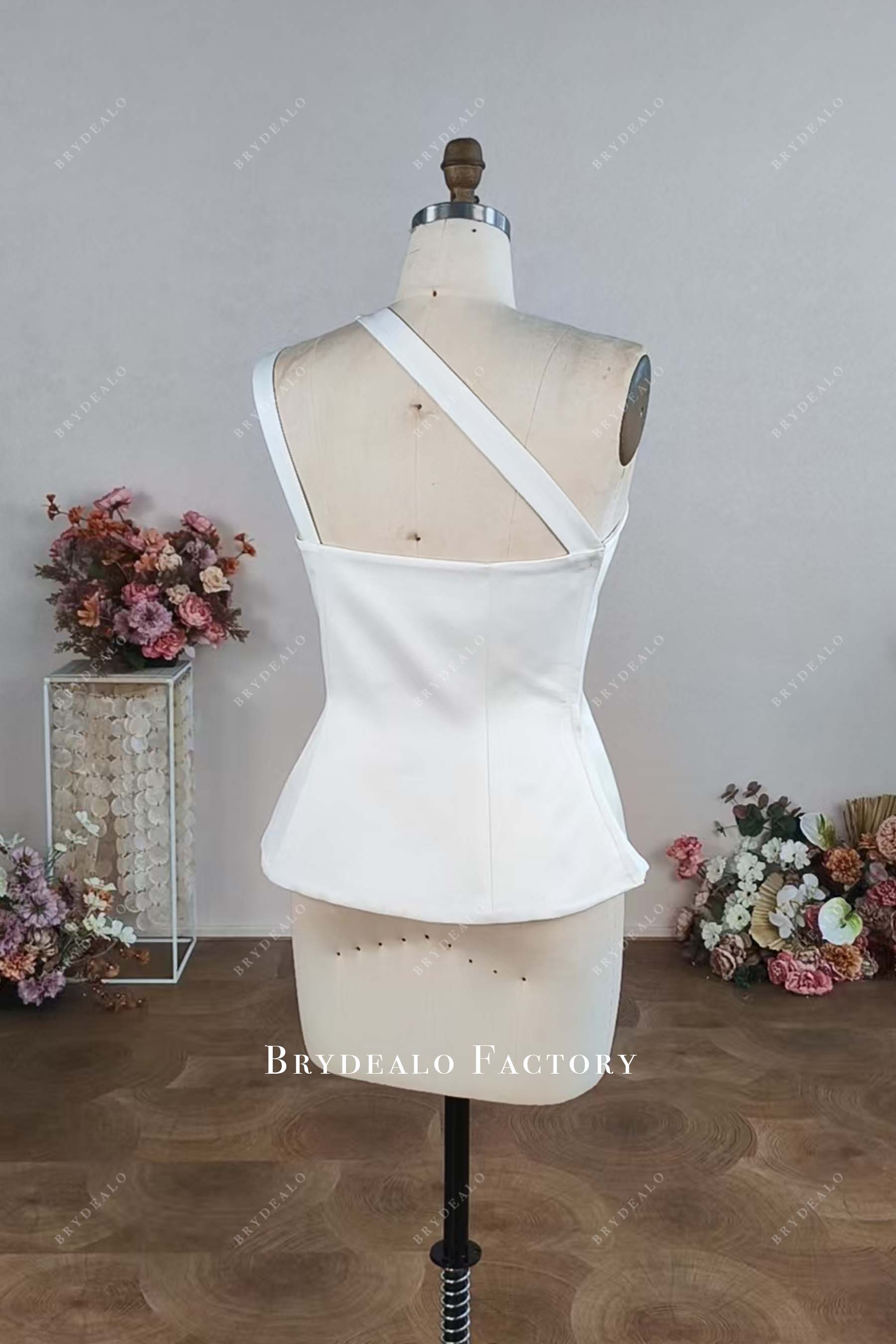 sleeveless bridal satin tuxedo top